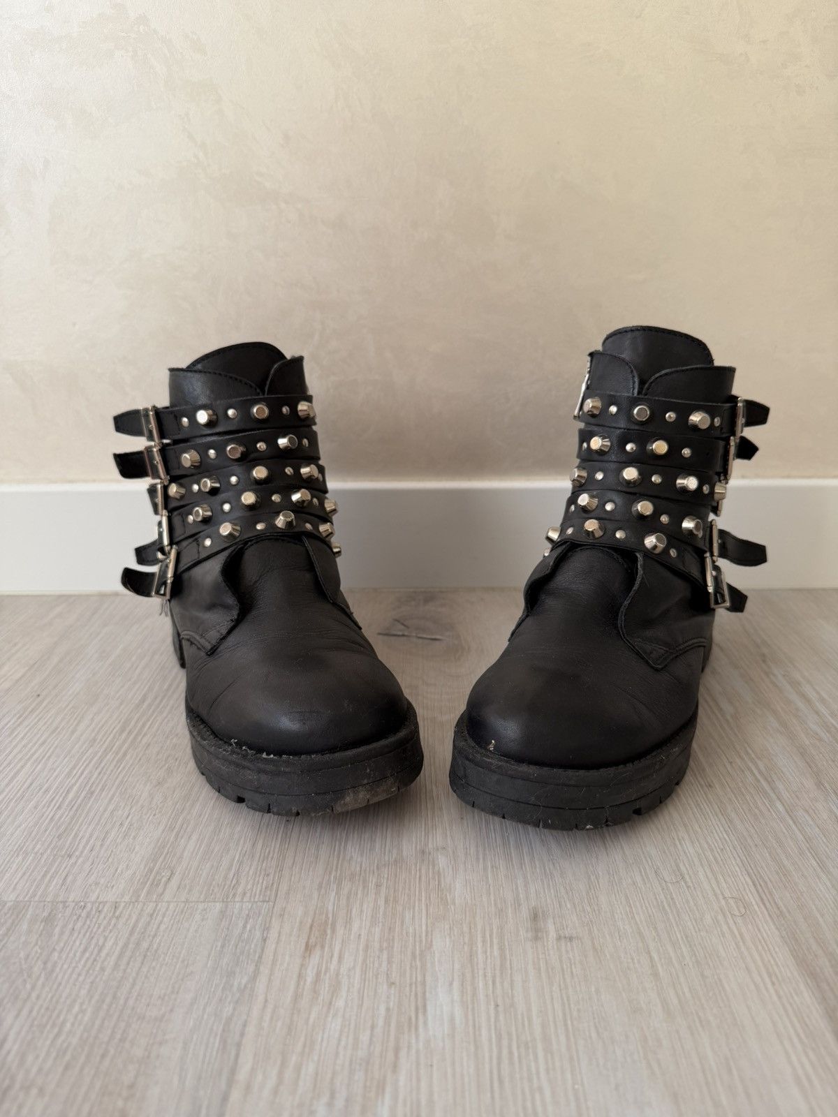 A.S.98 AS 98 Vibe Artisan Black Leather Side Zip Ankle Biker Boots Size US 6.5 / EU 39-40 - 2 Thumbnail