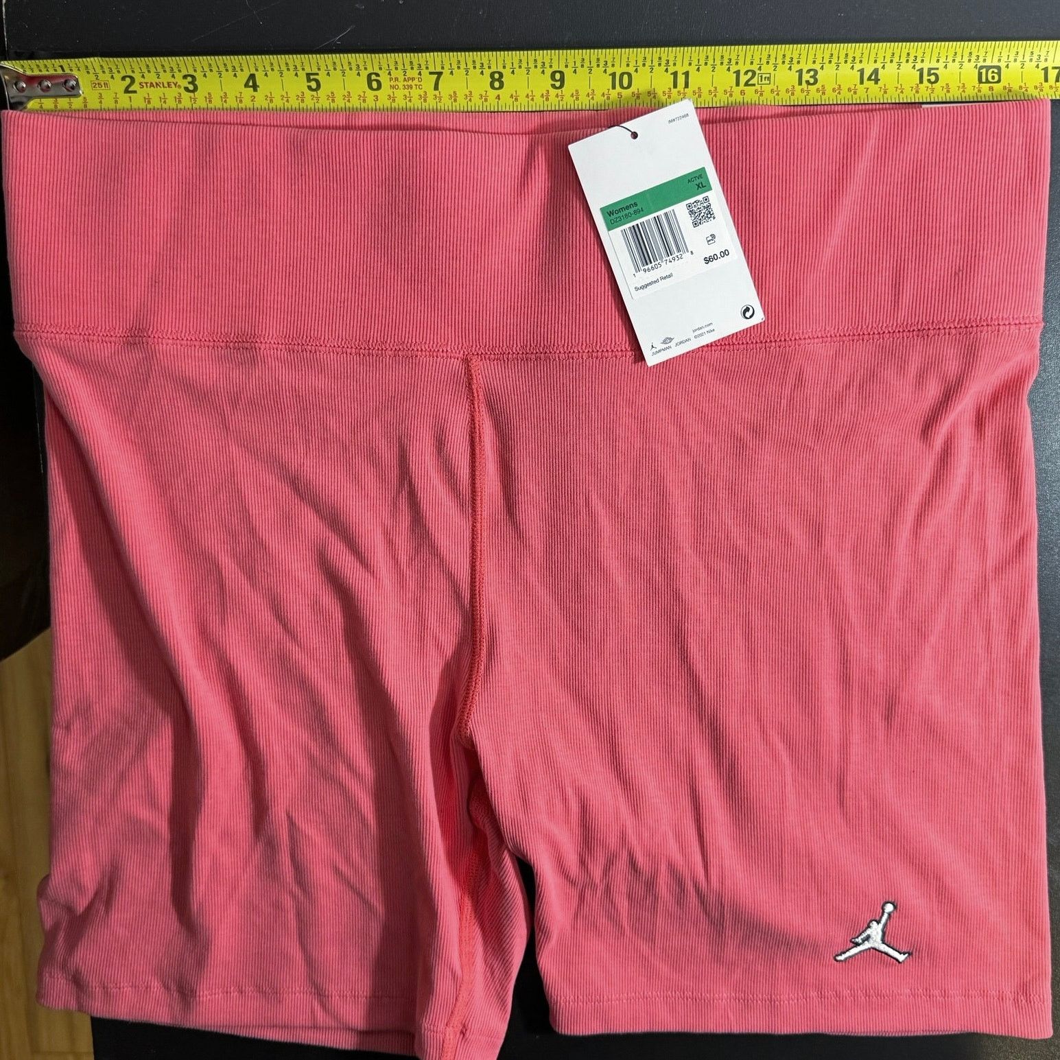 Jordan Brand •NWT• Air Jordan Womens Ribbed Pink (coral) Bike Shorts • XL Size 34" / US 12 / IT 48 - 3 Thumbnail
