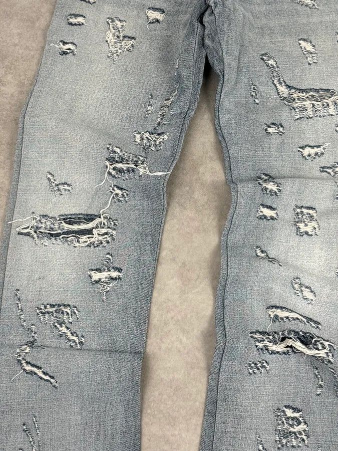 Dolce & Gabbana SS2005 Dolce & Gabbana Light Blue Denim Distressed Superman Jeans Size US 32 / EU 48 - 10 Thumbnail