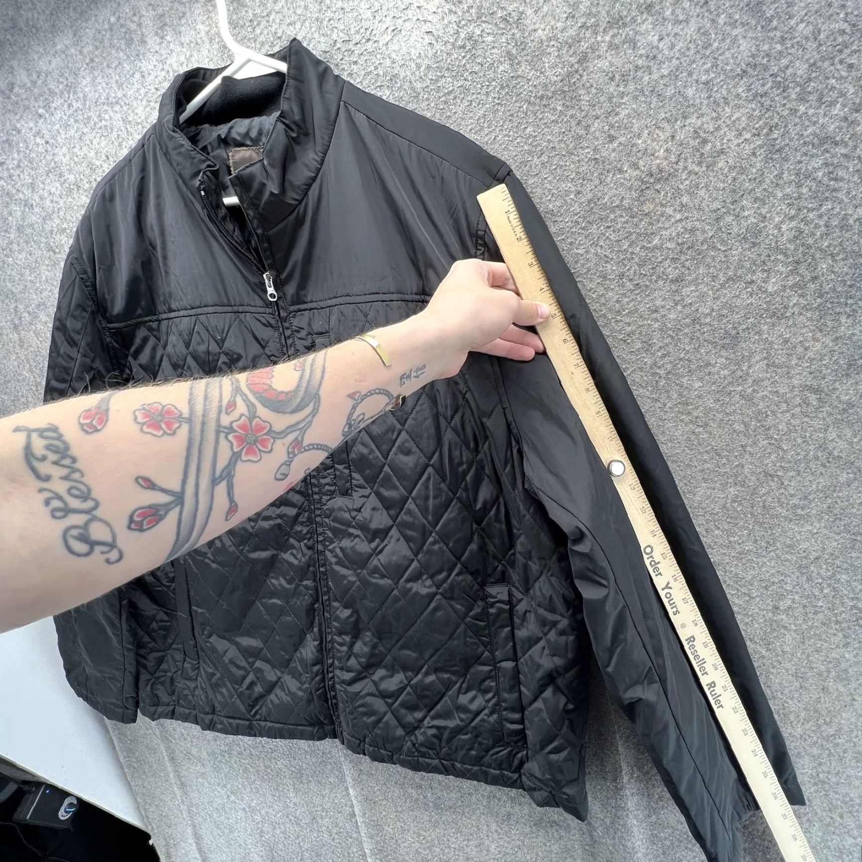 Tasso Elba Tasso Elba Jacket Mens 2XL Black Quilted Full Zip Stand Collar Casual Warm Regular My Logo Pockets Size US XXL / EU 58 / 5 - 4 Thumbnail