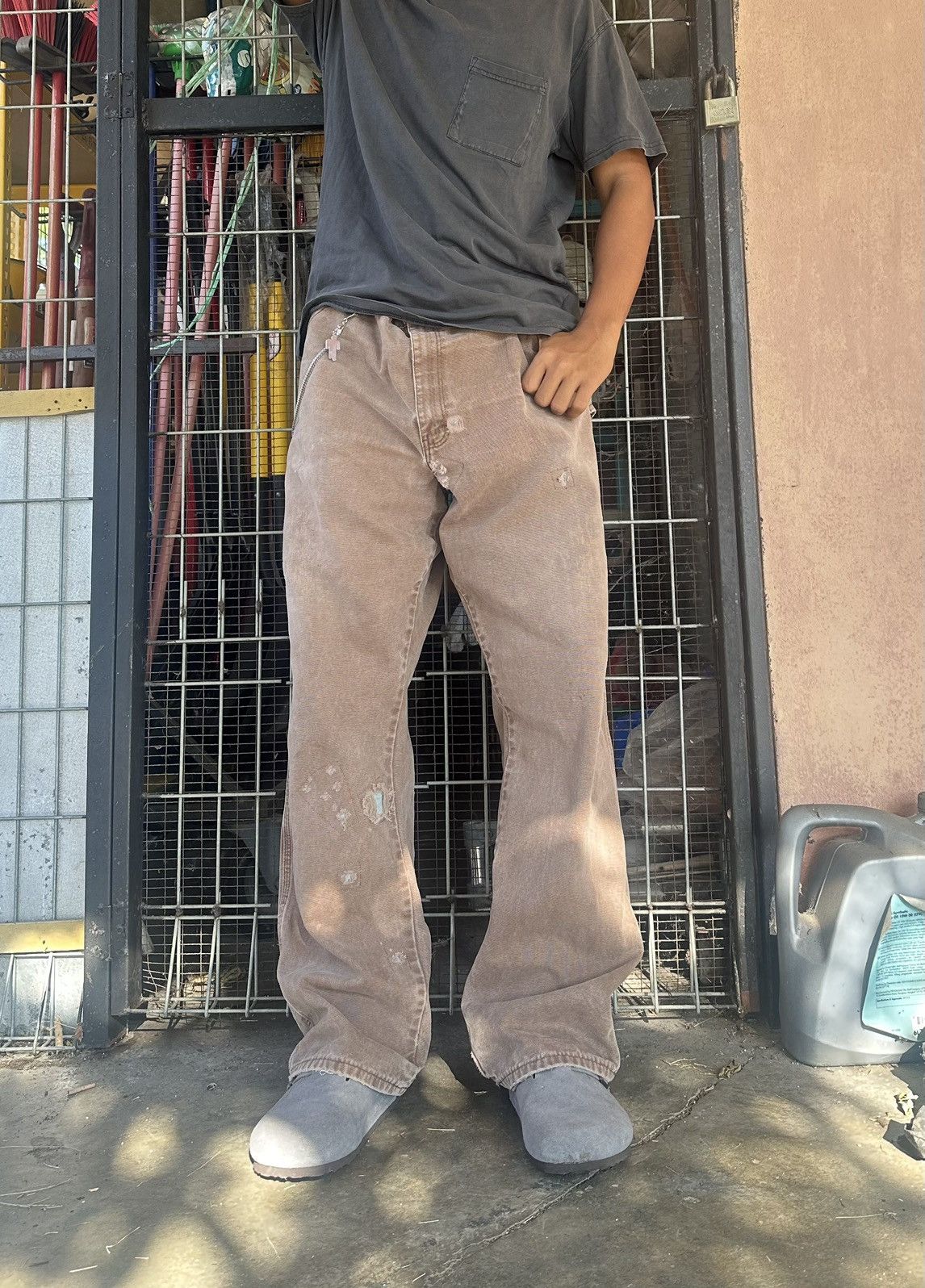 Vintage Thrashed Distressed Dickies ERD Grunge Carpenter Jeans Size US 41 - 4 Thumbnail