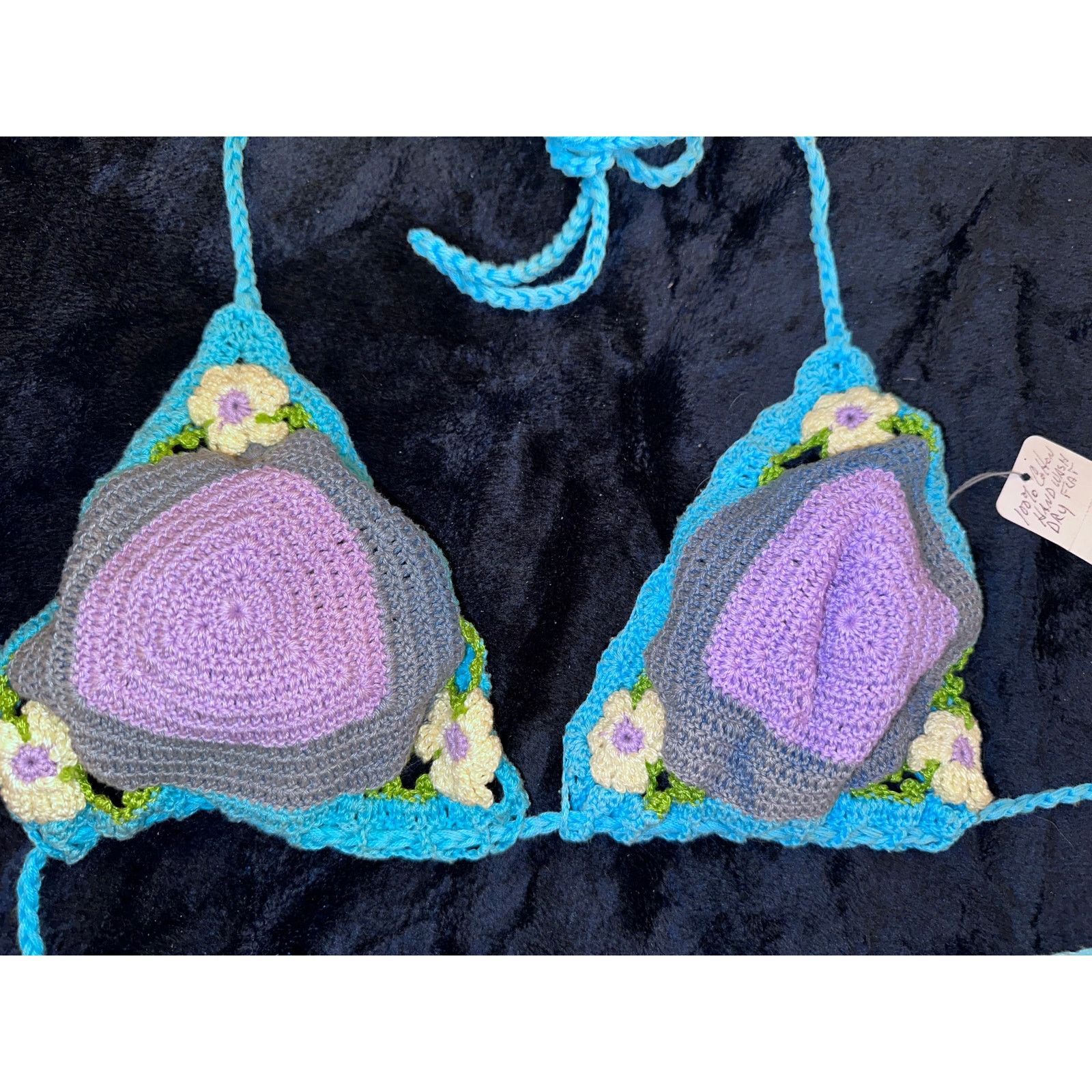 Other NWT GORGEOUS HANDMADE BOHO COTTON CROCHET BIKINI TOP L Size L / US 10 / IT 46 - 3 Thumbnail