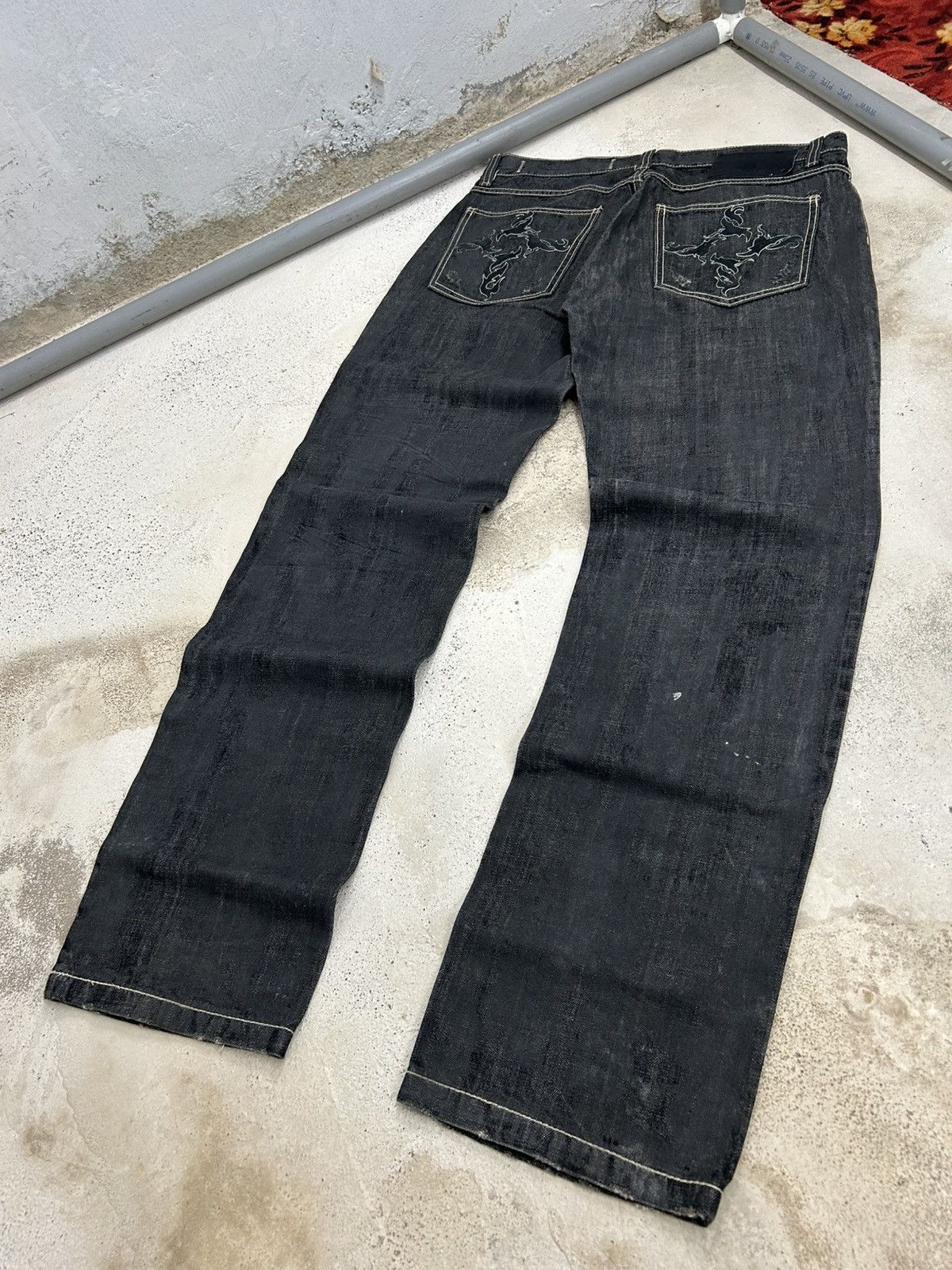 20471120 × GOSTAR DE FUGA × Japanese Brand Zenstyle Lab Japan Jean Pocket Logo Crown Fire Cross Size US 36 / EU 52 - 13 Thumbnail