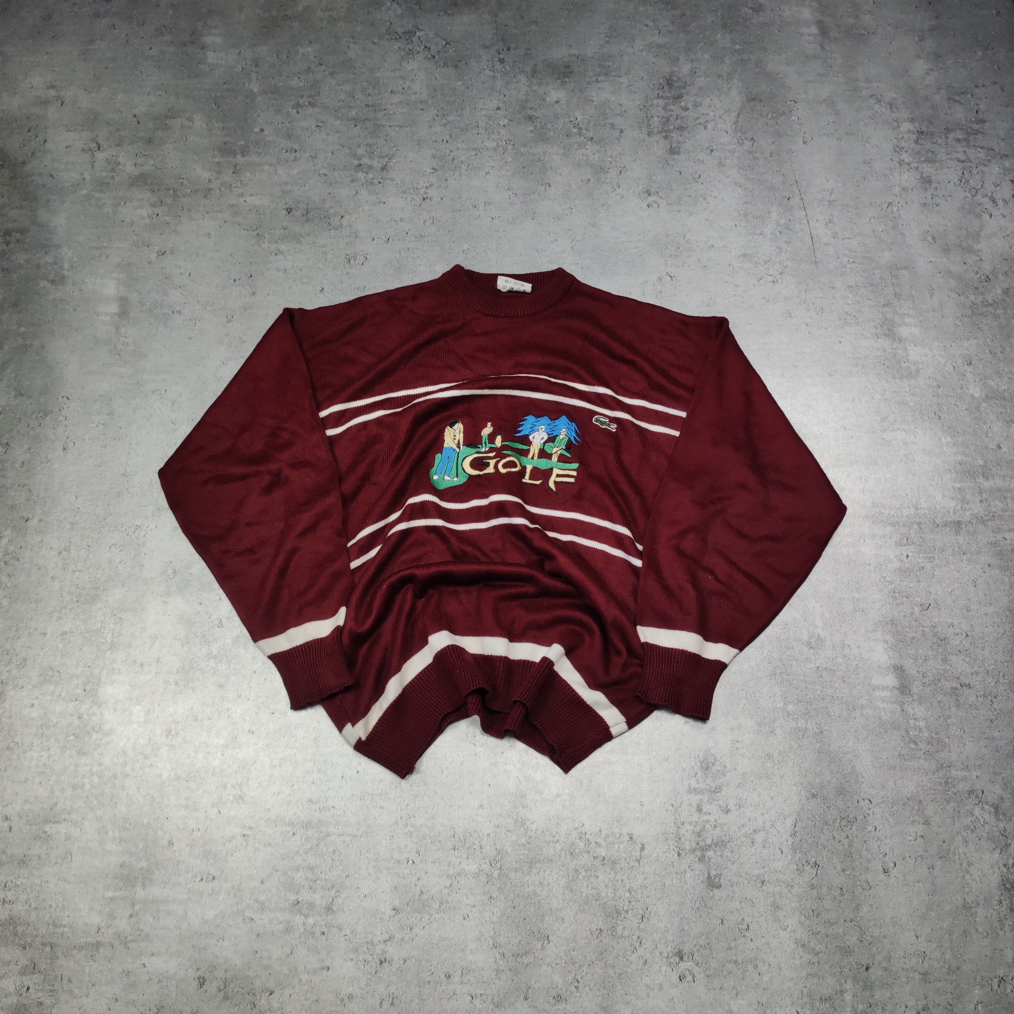 Lacoste × Vintage RARE Vintage Lacoste France 80s Golf Graphic Sweater Size US L / EU 52-54 / 3 - 1 Thumbnail