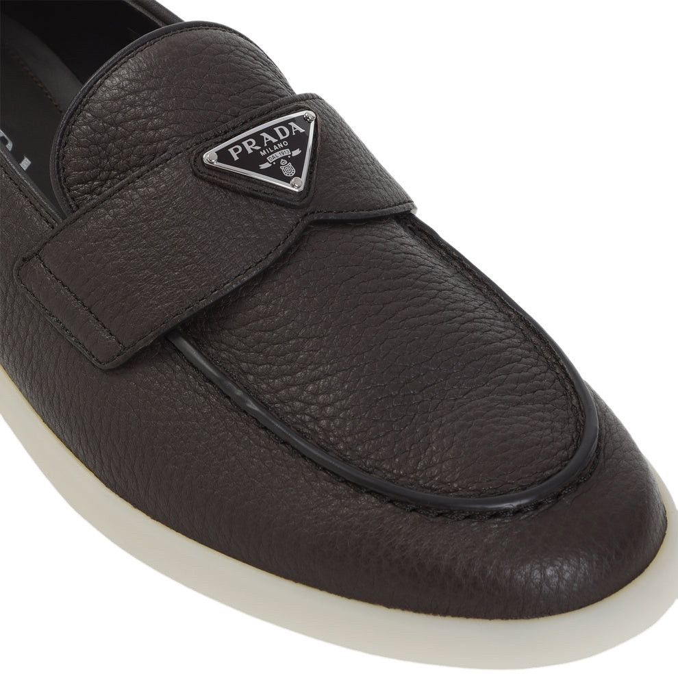 Prada PRADA Coffee Leather Loafers New & Authentic (Men's size:9.5 Size US 9.5 / EU 42-43 - 4 Thumbnail