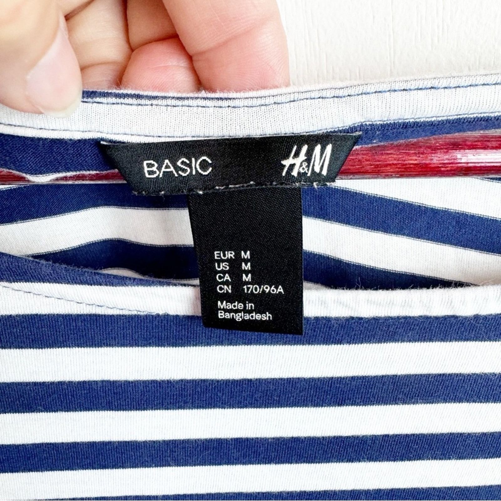 H&M H&M Basic Navy & White Striped Popover Dress Women Size Med Size M / US 6-8 / IT 42-44 - 4 Thumbnail