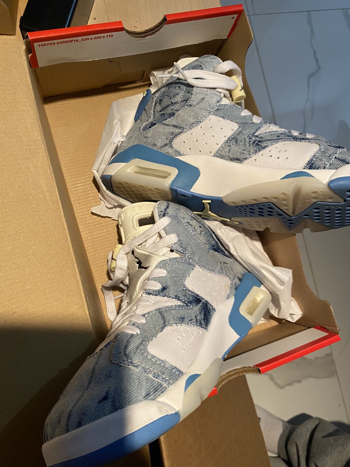 Other Jordan Retro 6 Acid Wash Denim Size 7Y Size US 7 / IT 37 - 4 Thumbnail