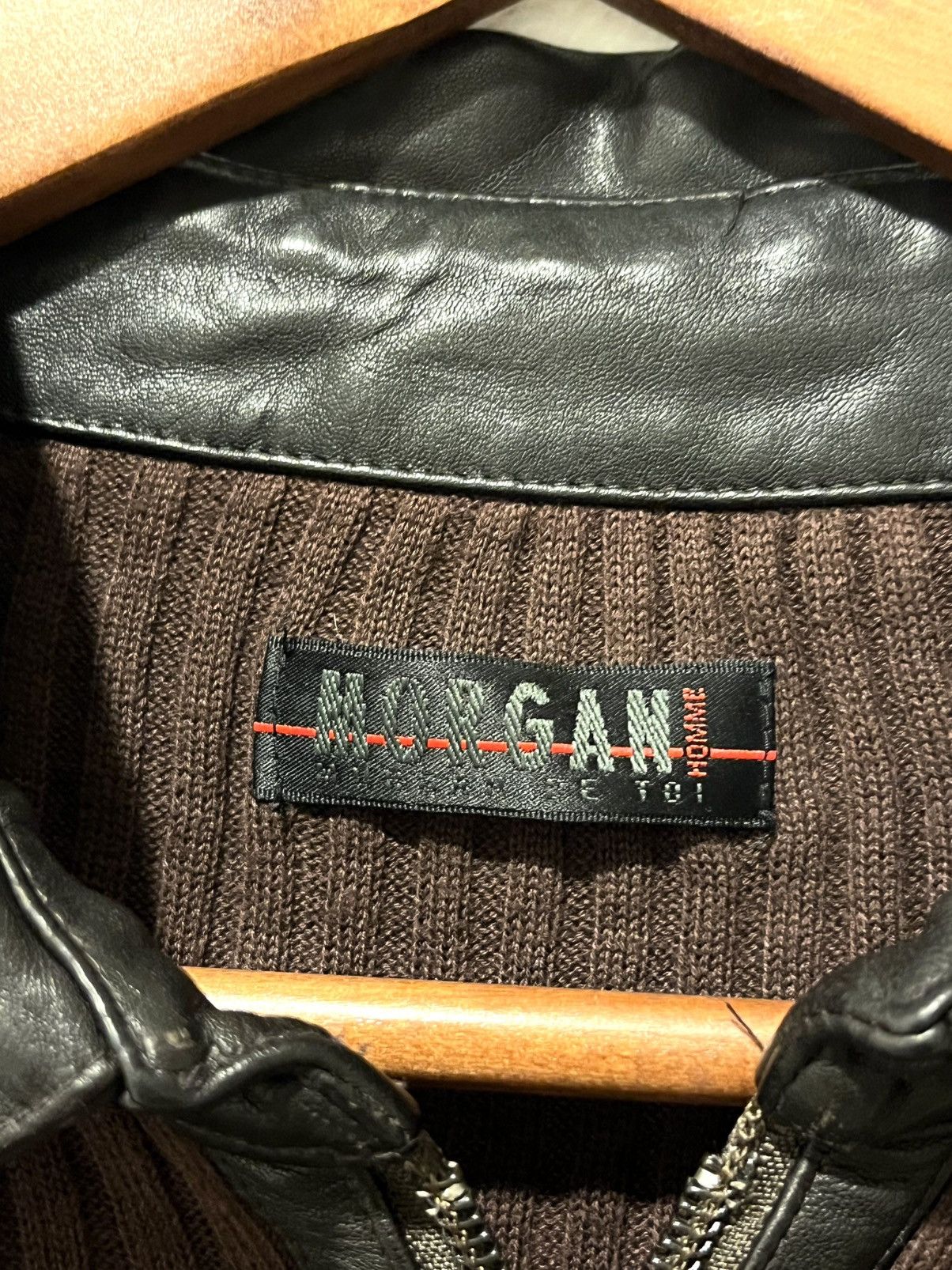 Morgan Homme KNIT x LEATHER HALF ZIPPER MORGAN HOMME LGB IF6WAS9 STYLE Size US M / EU 48-50 / 2 - 9 Thumbnail