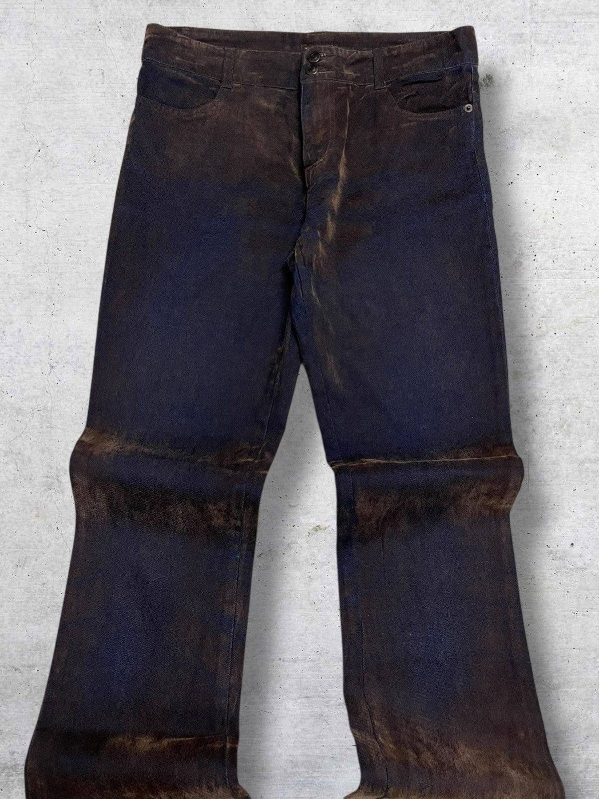 Japanese Brand VINTAGE WEATHERLAND 1990S JAPAN DESIGNER ECAILLE BROWN DENIM Size US 29 - 4 Thumbnail