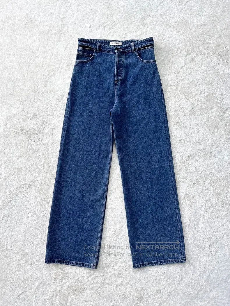 Yohji Yamamoto Y/PROJECT High-Waist Cutout Denim Jeans. Size US 33 - 1 Thumbnail