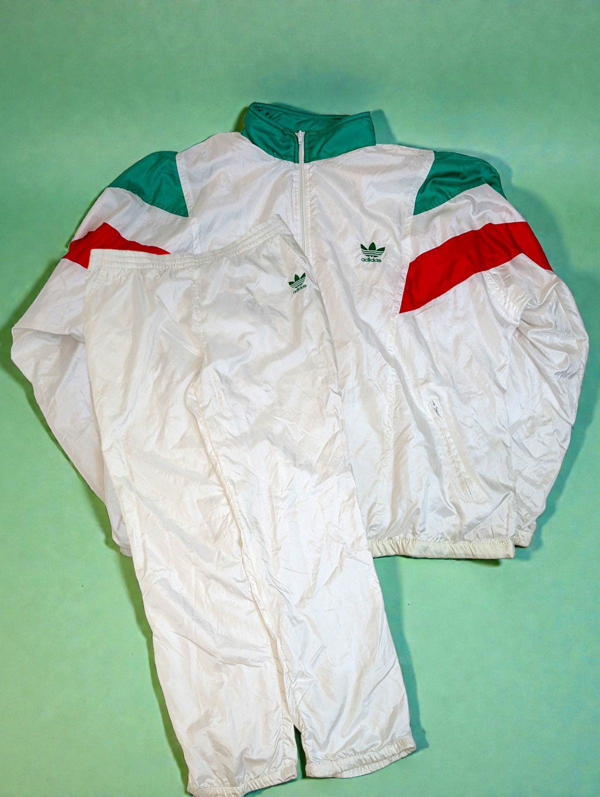 Adidas 80s Adidas Tracksuit Set Italy Soccer Pants Jacket Vintage Size US XXL / EU 58 / 5 - 1 Thumbnail