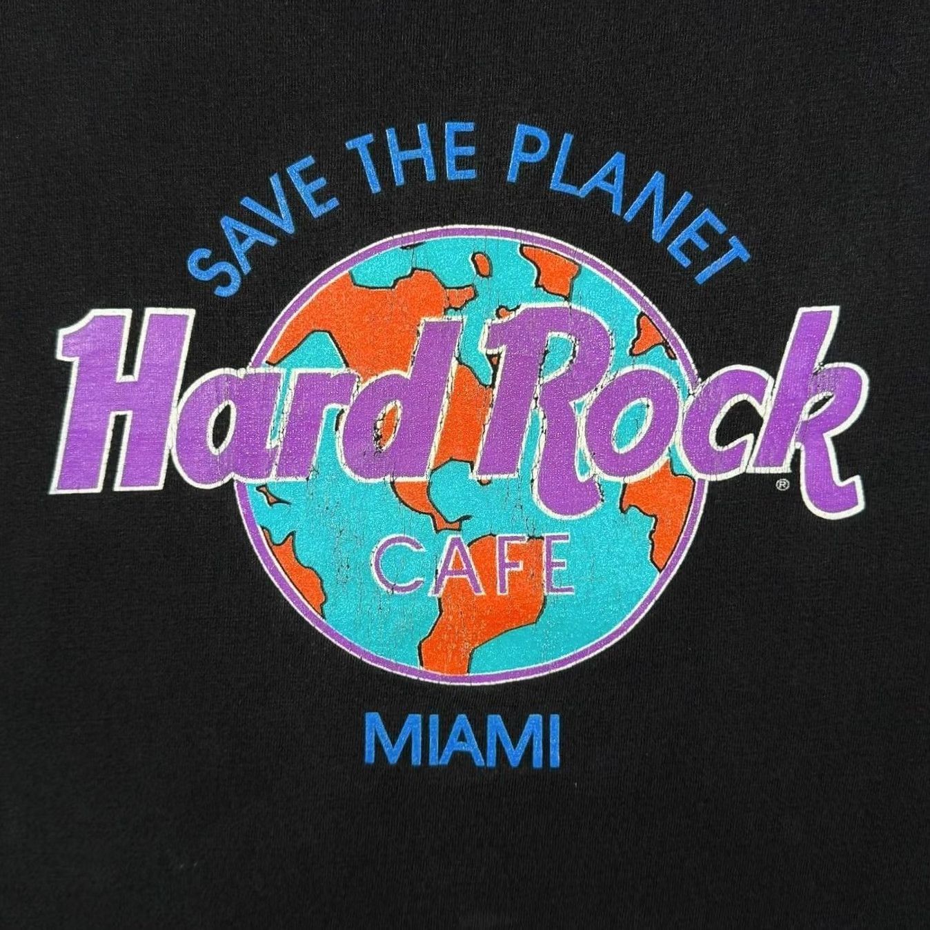 Hard Rock Cafe VINTAGE Hard Rock Cafe Miami Tourist Graphic Black Single Stitch T-Shirt Large Mens Short Sleeve Regular Cotton 1990s Size US L / EU 52-54 / 3 - 3 Thumbnail