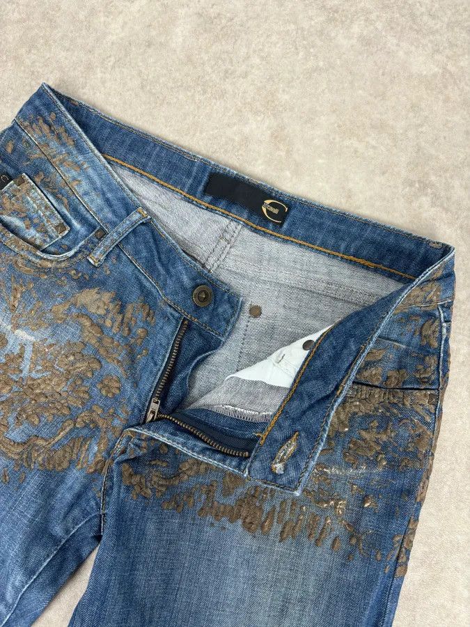 Just Cavalli SS2007 Cavalli Baroque Gold Pattern Blue Denim Jeans Size 26" / US 2 / IT 38 - 9 Thumbnail