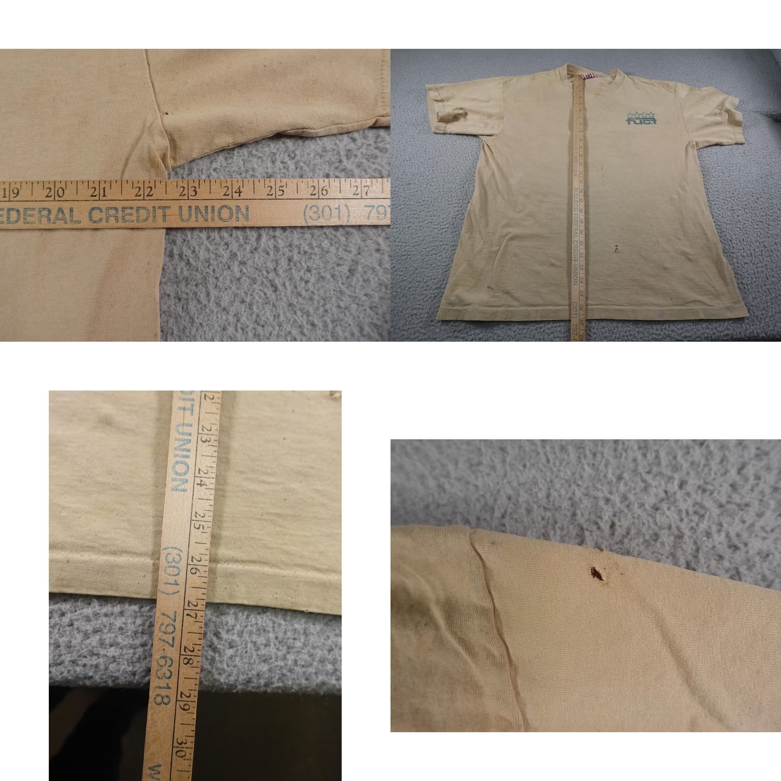 FUCT VINTAGE Fuct Shirt Mens XL Beige Crew Neck Short Sleeve Graphic Print Distressed 90s Skatewear Men Size US XL / EU 56 / 4 - 10 Thumbnail