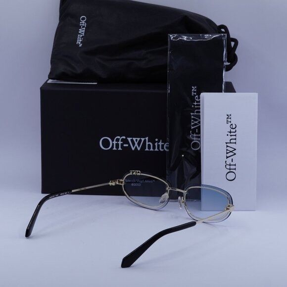 Off-White Off-White OERI13M MIAMI 7642 Sunglasses Gold Oval Frame Size ONE SIZE - 11 Thumbnail
