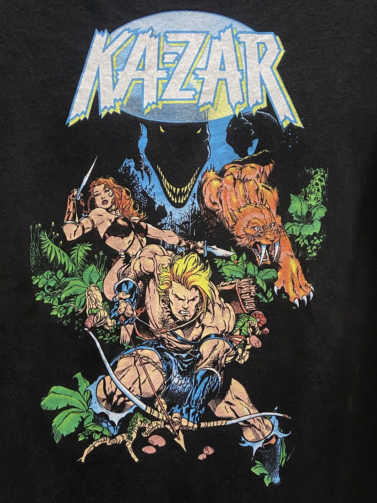 Band Tees × Marvel Comics × Vintage Vintage 1998s KAZAR Marvel Comic X-MEN Cartoon T-SHIRT Size US L / EU 52-54 / 3 - 4 Thumbnail