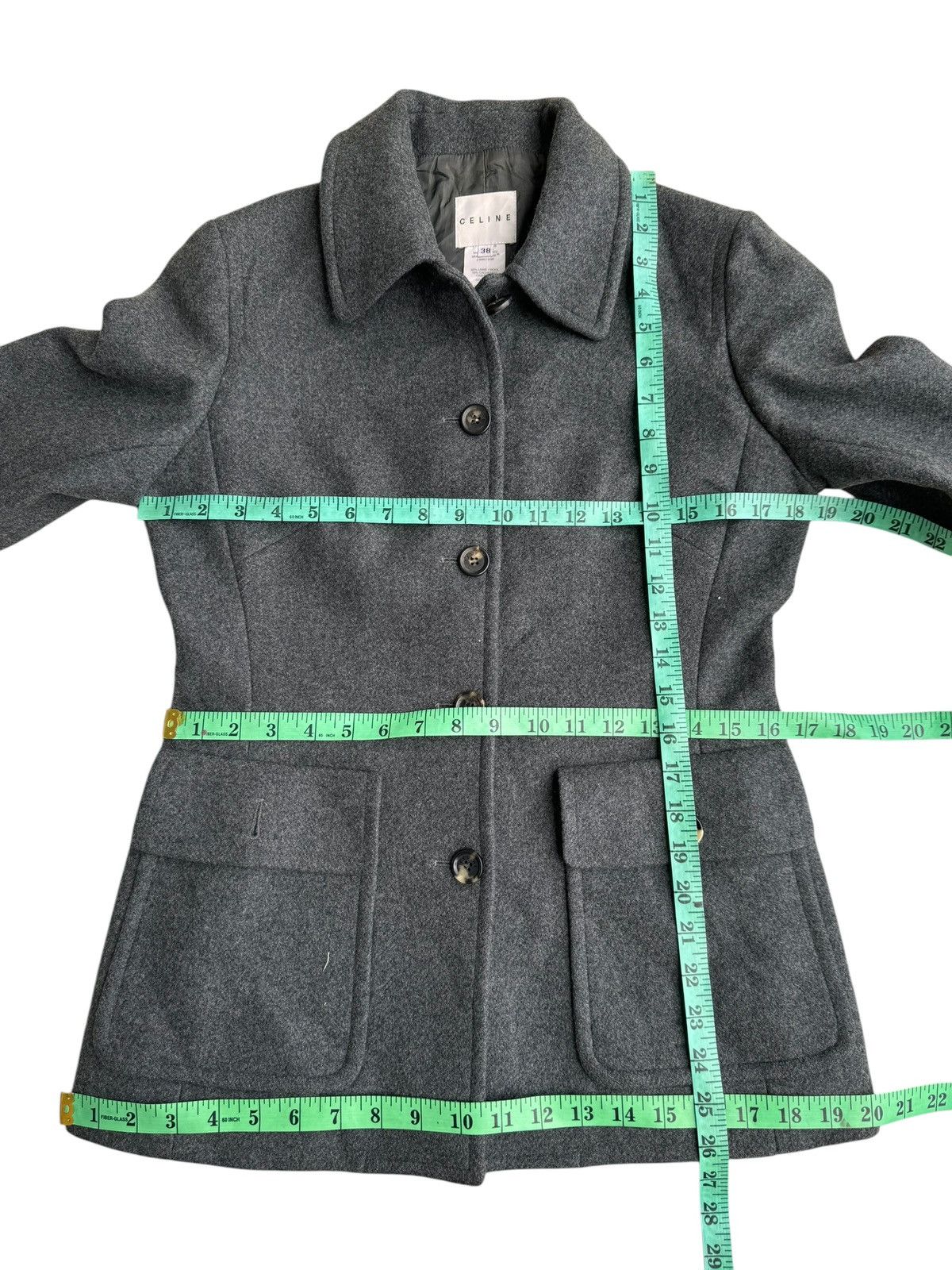 Celine 🔥 Designer Celine Coats Wool Jacket Women Size S / US 4 / IT 40 - 16 Thumbnail