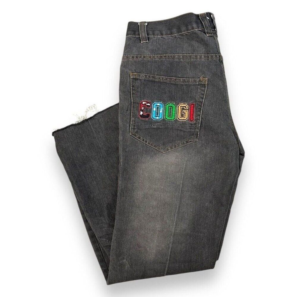 Coogi Vintage Coogi Embroidered Spellout Dark Baggy Denim Pants S Size US 32 / EU 48 - 1 Thumbnail