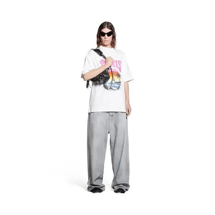 Balenciaga o1la1rc1a0625 Paris Tropical T-Shirt Fitted in White Size US XL / EU 56 / 4 - 2 Thumbnail