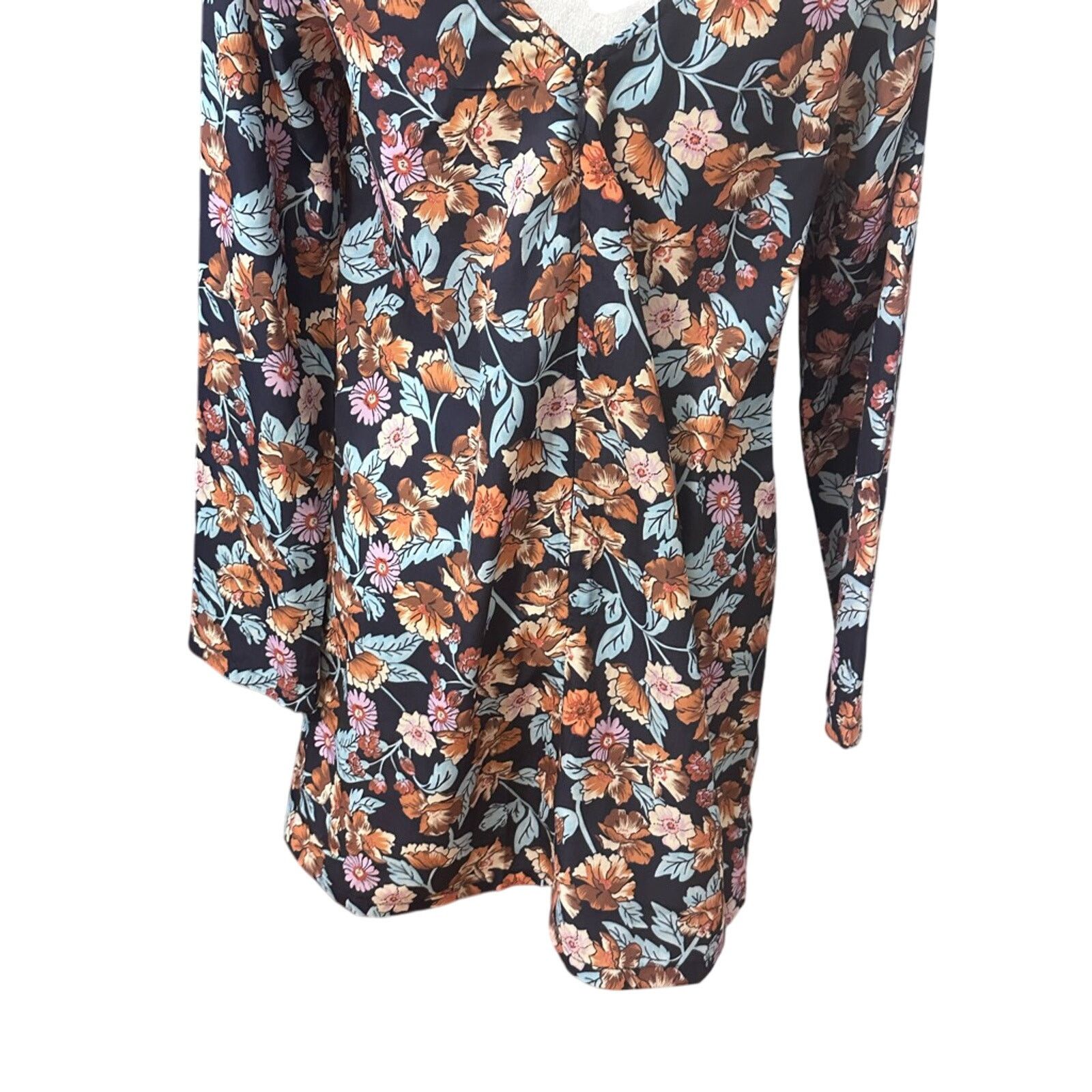 Other Halogen Sheath Dress V-Back Floral Mini Black/Multicolor S Size S / US 4 / IT 40 - 7 Thumbnail