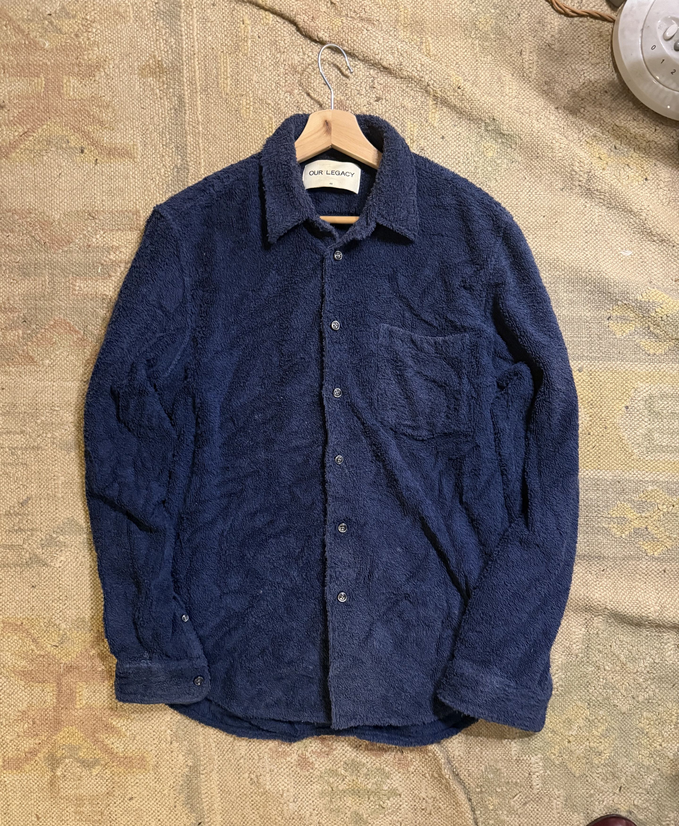 Our Legacy Navy Terry Cloth Button Down Long Sleeve Size US S / EU 44-46 / 1 - 1 Thumbnail
