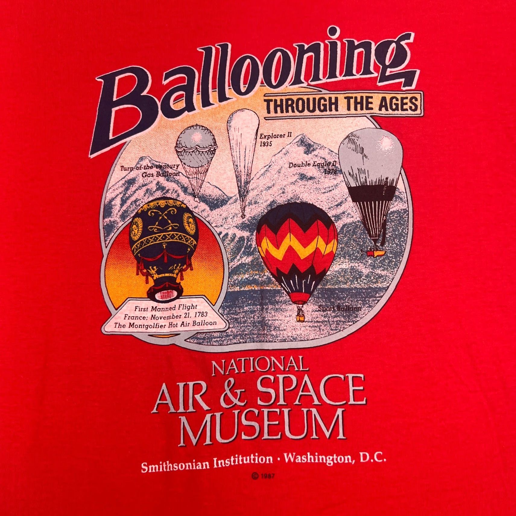 Vintage VINTAGE Smithsonian Space T-Shirt Men Large Red 80s Air and Space Museum Graphic Print Size US L / EU 52-54 / 3 - 2 Thumbnail