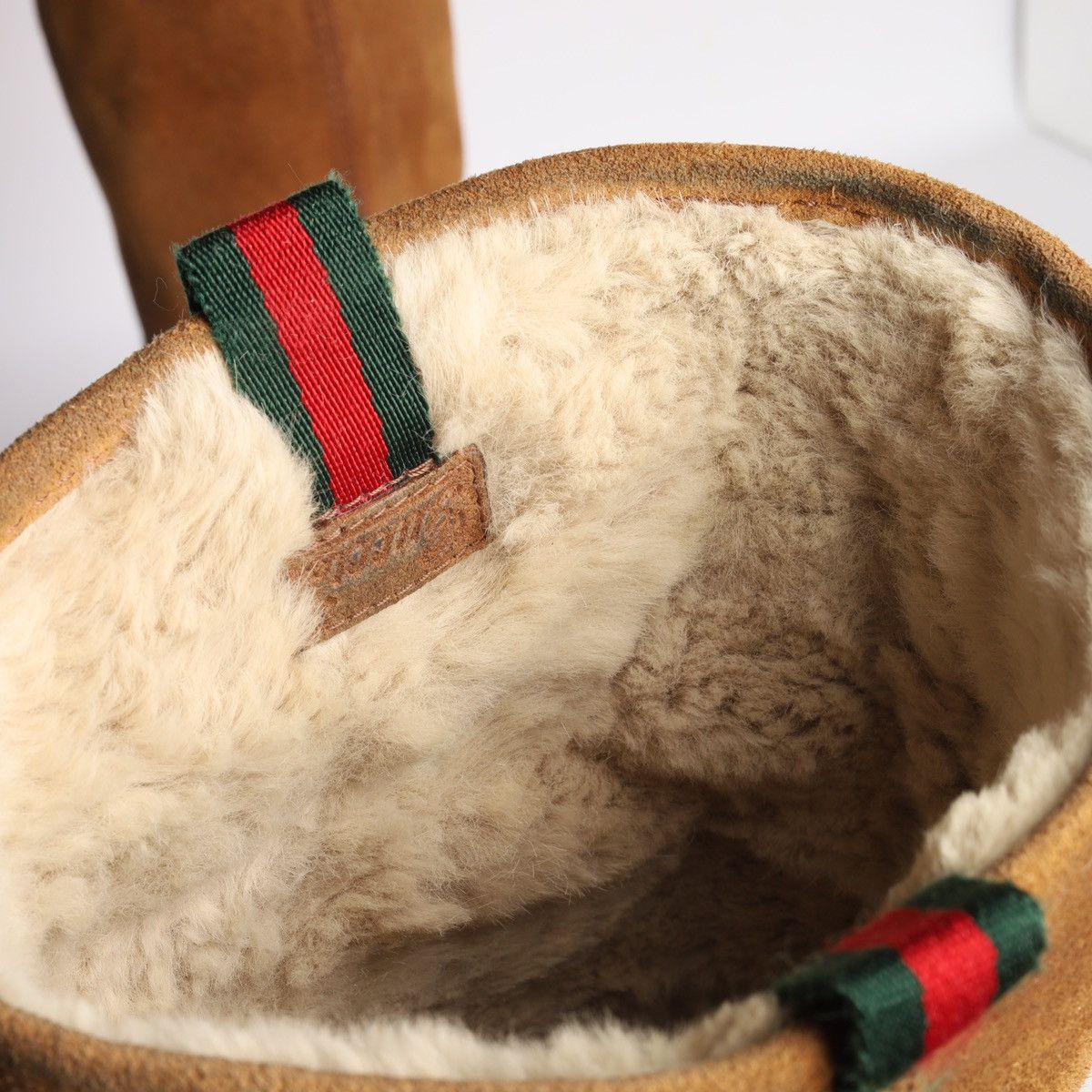 Gucci Gucci Suede Shearling Web Boots Brown Saint Moritz High Shoe Size US 8.5 / IT 38.5 - 4 Thumbnail