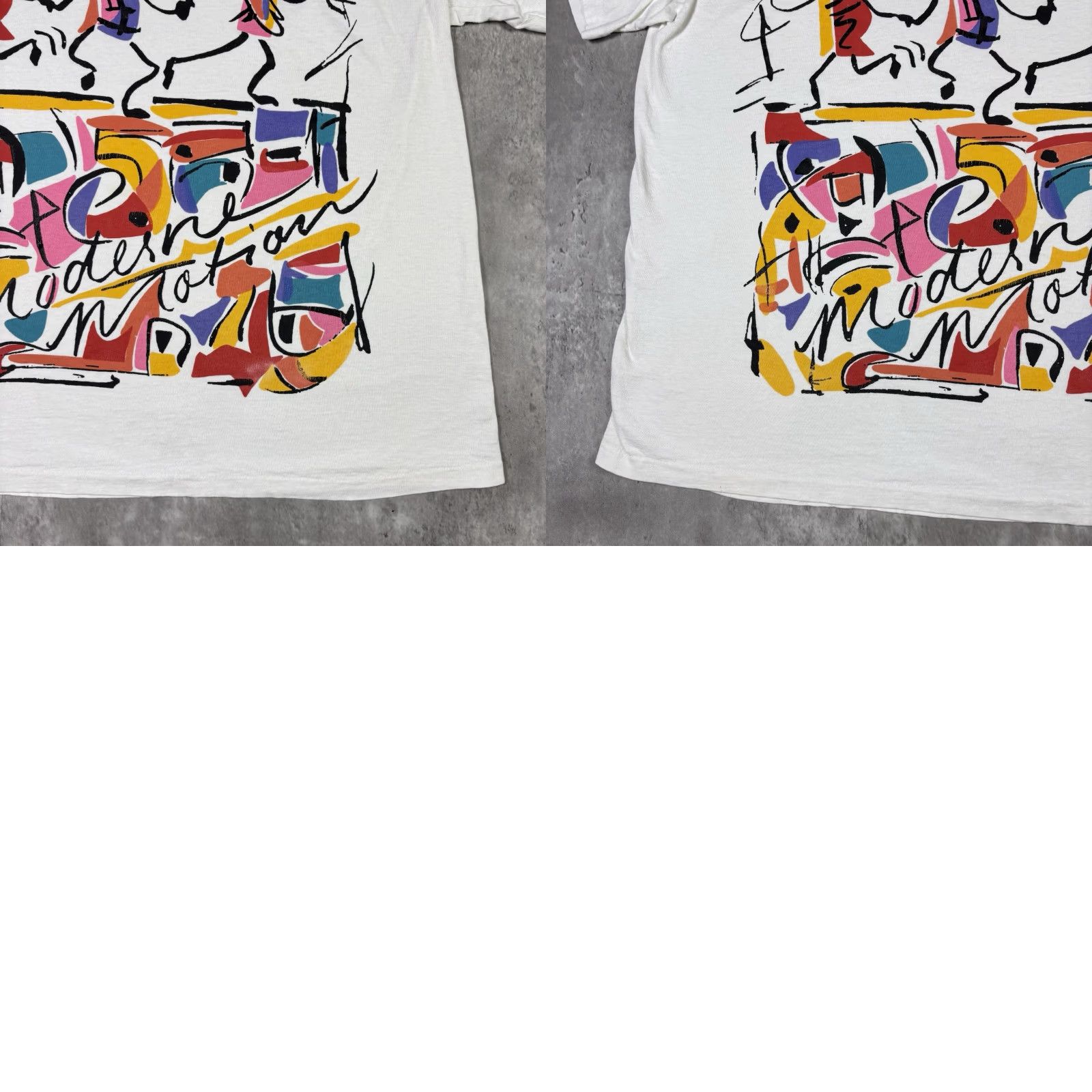 Vintage VINTAGE Stick Figure Art T Shirt 90s Single Stitch Adult Large White Cotton Graphic Print Crew Neck Short Sleeve Mens Regular Size US L / EU 52-54 / 3 - 8 Thumbnail
