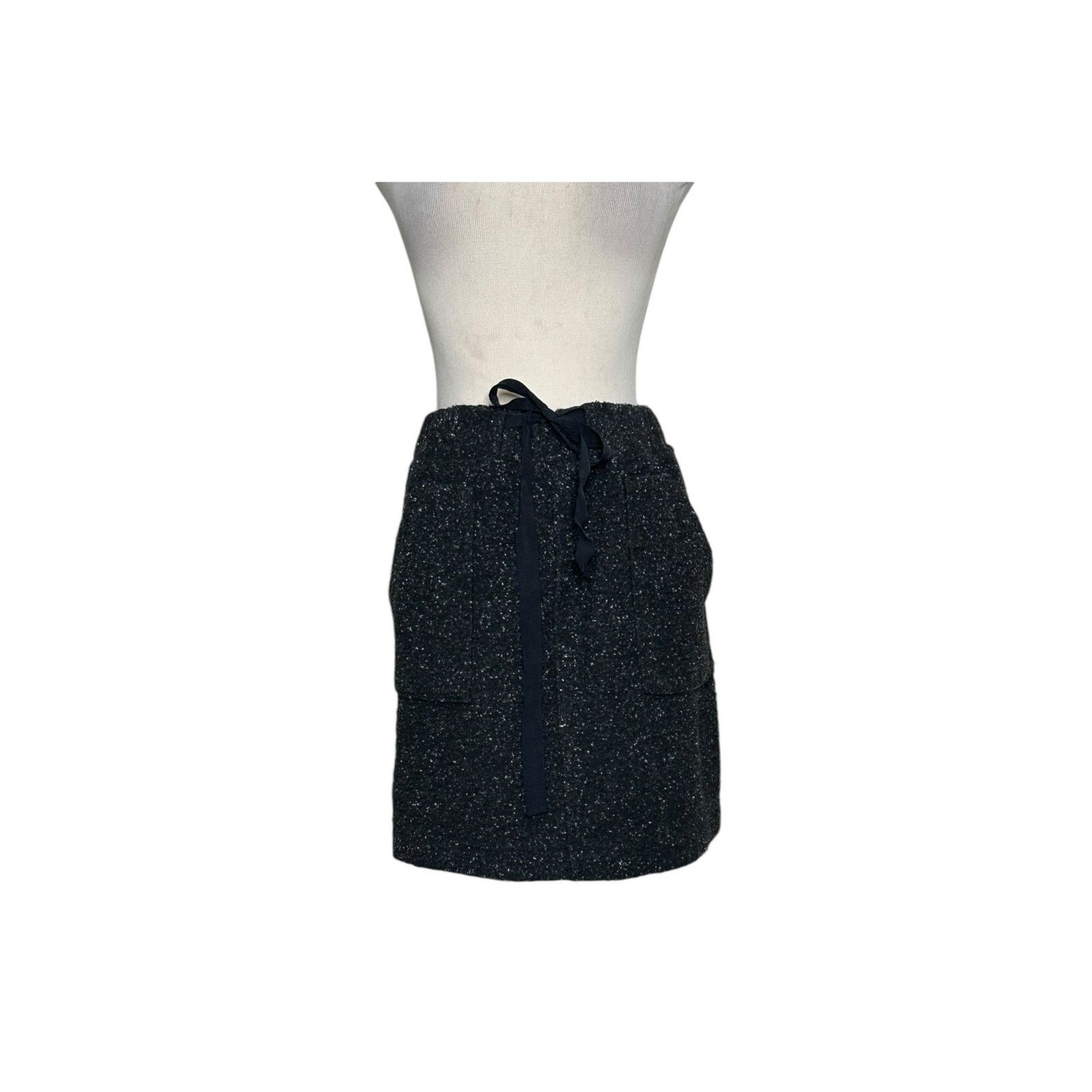 Loft Loft gray pull on front waist tie mini skirt size LP Size 22" - 12 Thumbnail