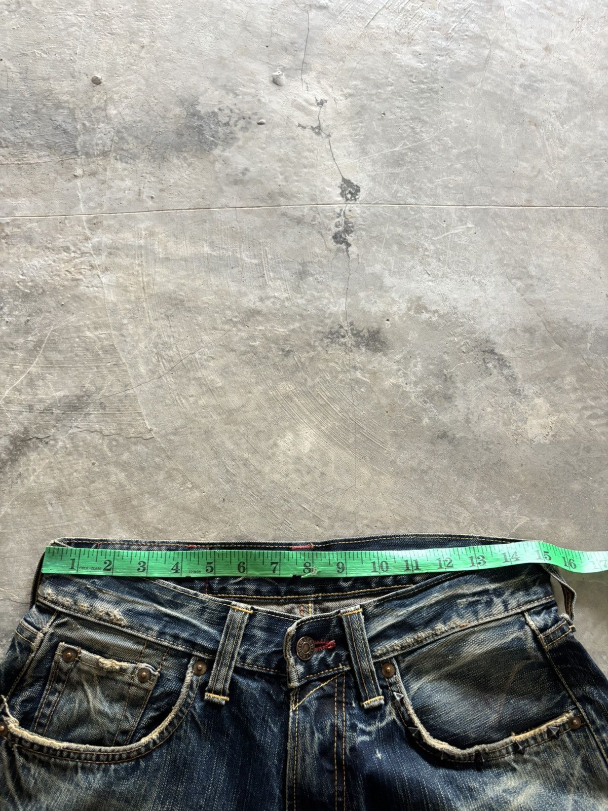 Edwin edwin distressed japanese denim studded skull punk sashiko Size US 28 / EU 44 - 23 Thumbnail