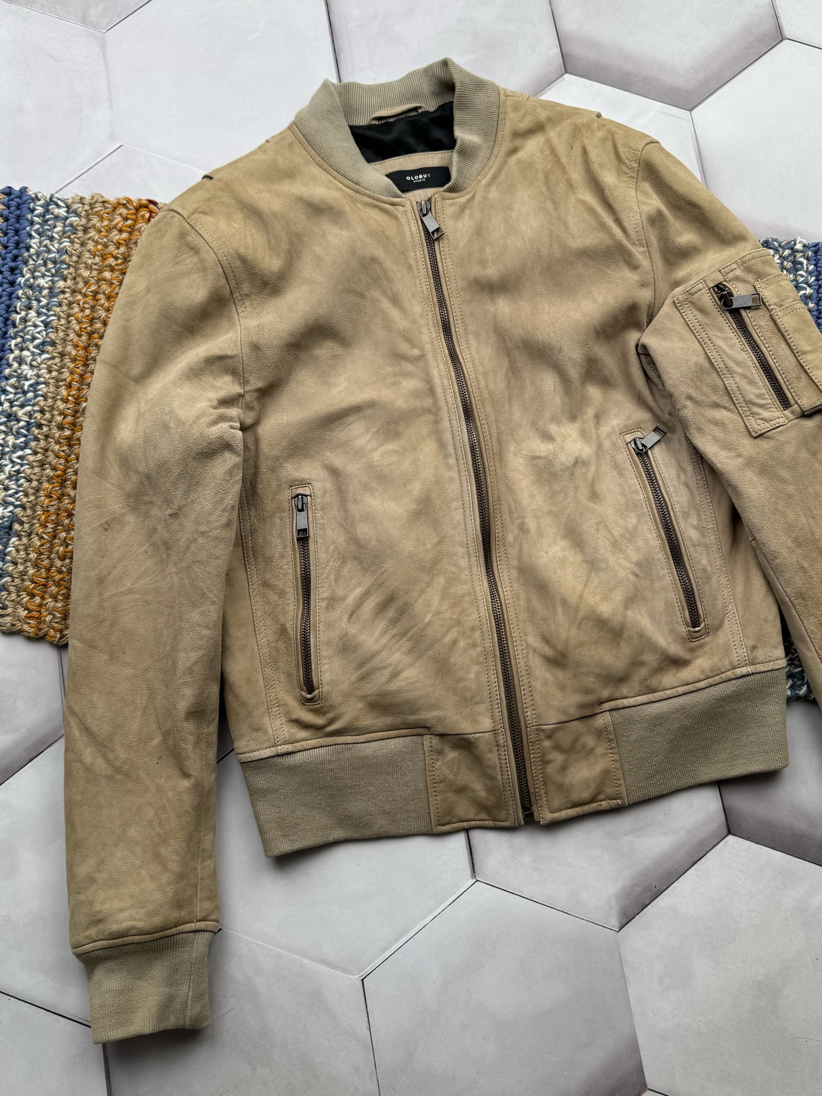 Vintage Vintage Suede Leather Bomber Jacket Size US S / EU 44-46 / 1 - 2 Thumbnail