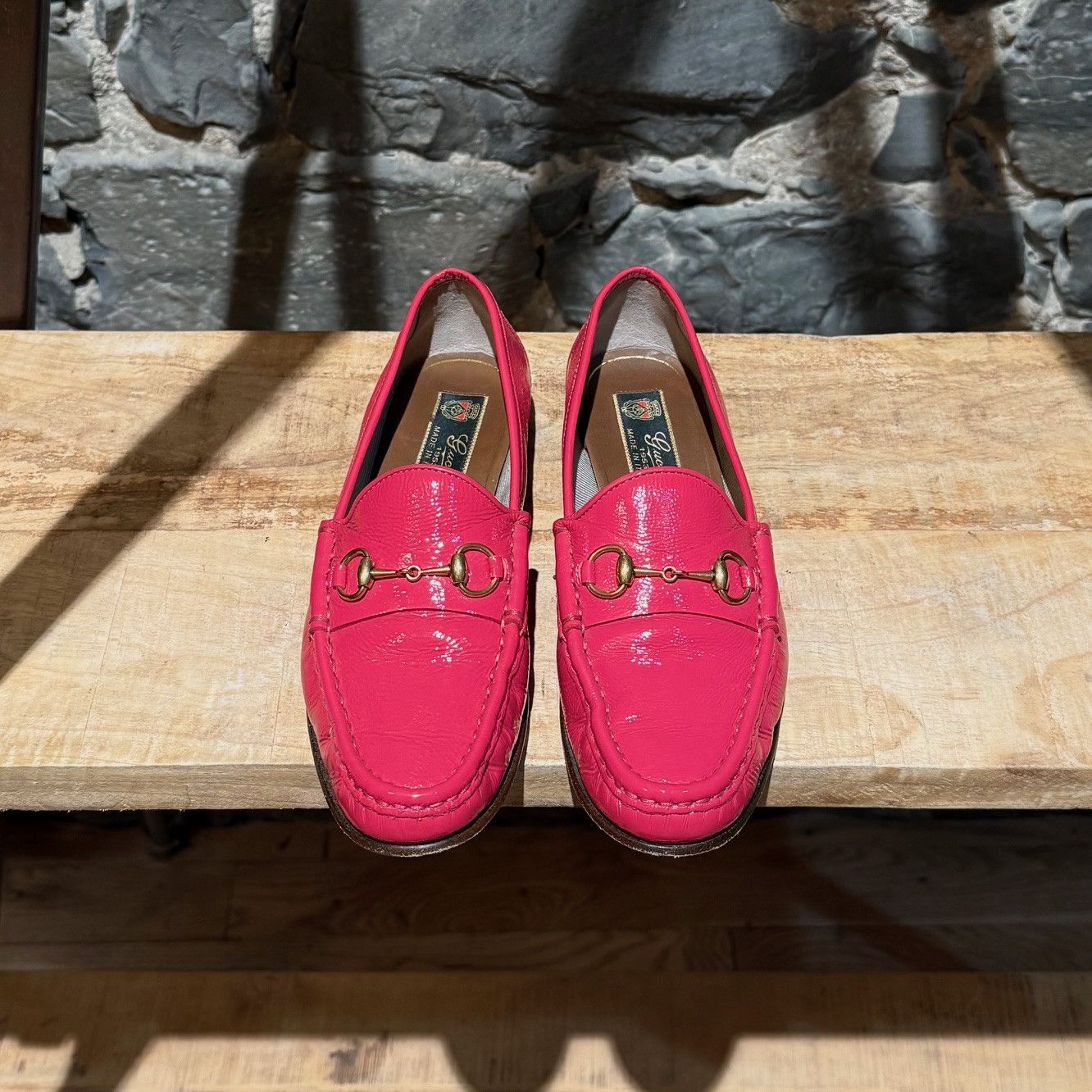 Gucci Gucci Shocking Pink Patent Leather Horsebit 1953 Loafers Size US 7.5 / IT 37.5 - 9 Thumbnail