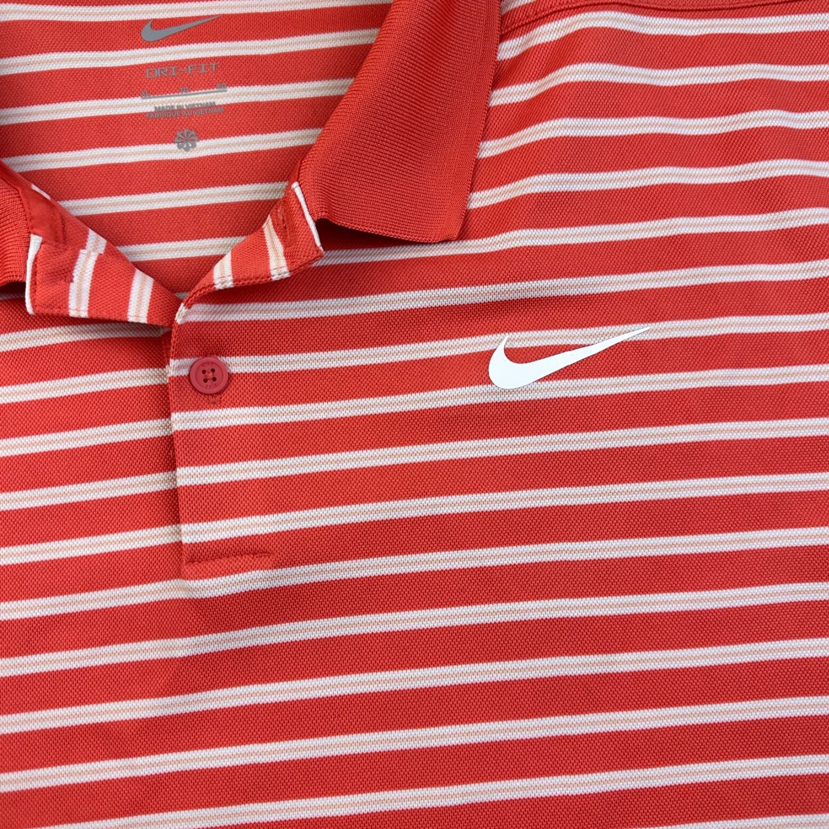 Nike nike polo shirt mens XL orange victory striped dri fit golf Size US XL / EU 56 / 4 - 4 Thumbnail