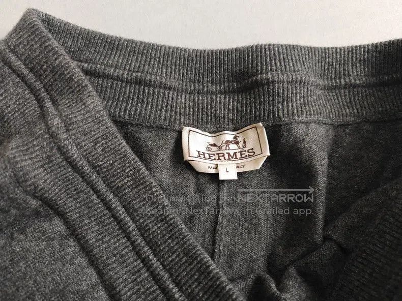 Hermes Hermes size L Men's cashmere knit track pants, gray, 100% c Size US 26 / EU 42 - 3 Thumbnail
