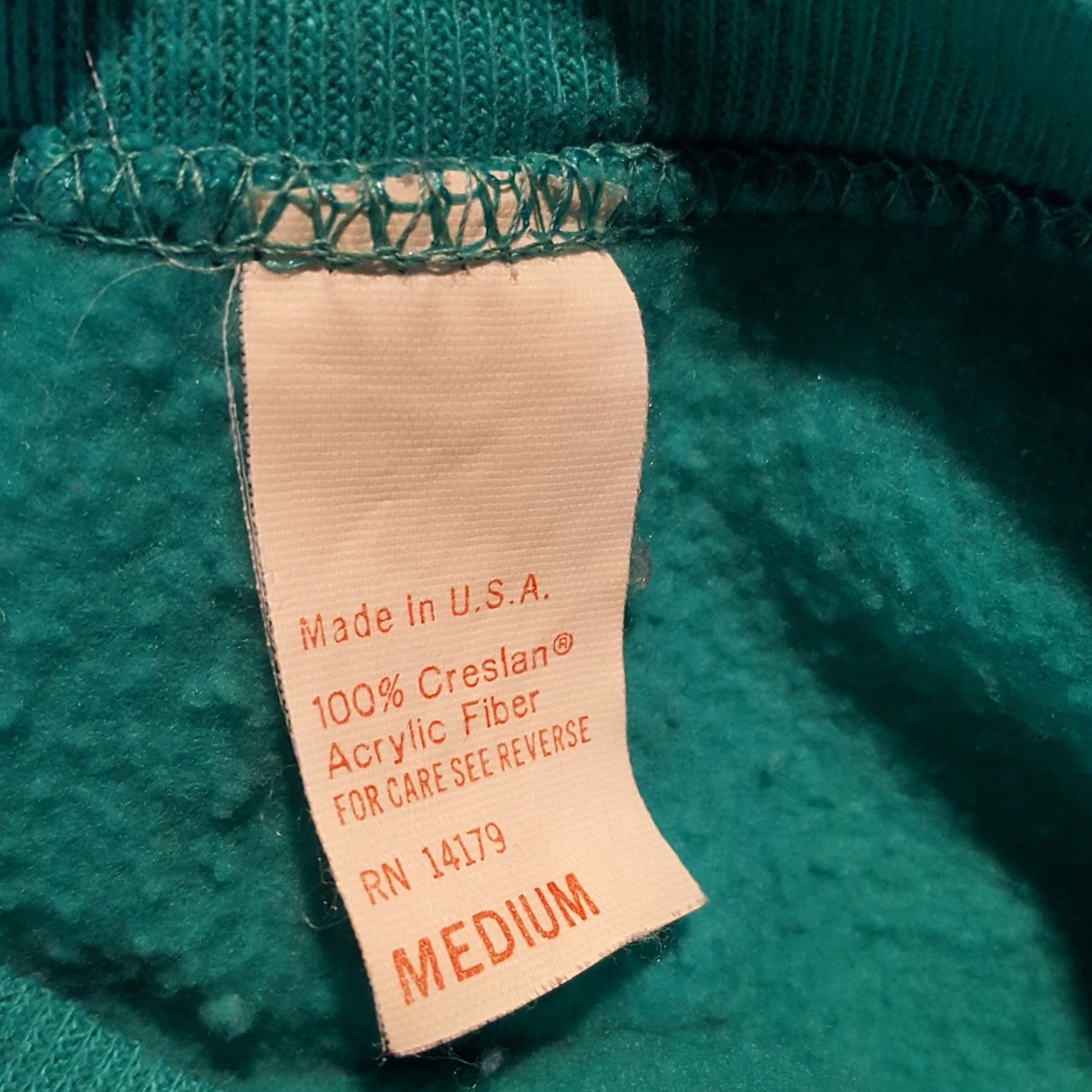 Altea VINTAGE 80s Short Sleeve Raglan Teal Fleece Size M Crewneck Sweatshirt Pullover Womens Athletic Casual Cresland Size M / US 6-8 / IT 42-44 - 7 Thumbnail