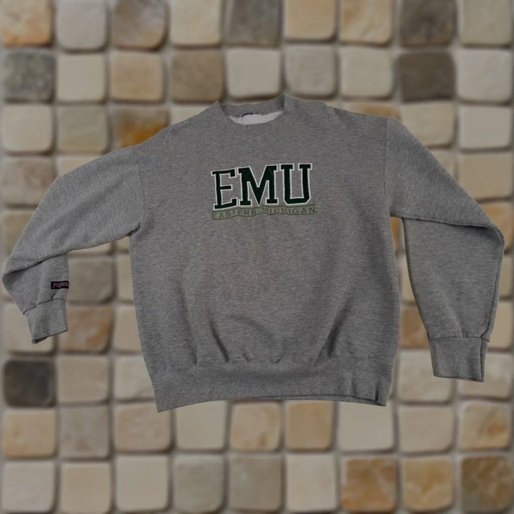 Jansport VINTAGE Eastern Michigan Eagles Embroidered Sweatshirt Large Jansport Grey Size US L / EU 52-54 / 3 - 1 Thumbnail