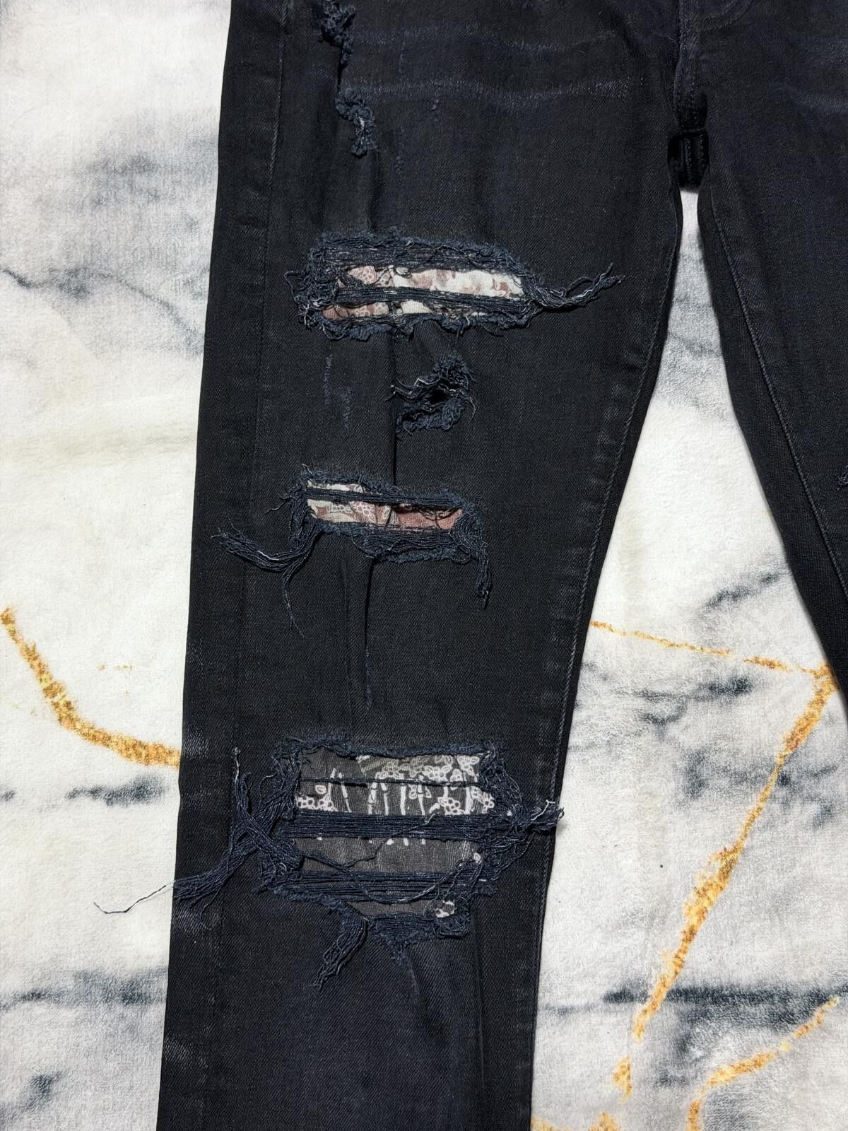 Amiri Amiri MX1 Hawaiian Brown Patch Black Denim - Sz29 Size US 29 - 2 Thumbnail