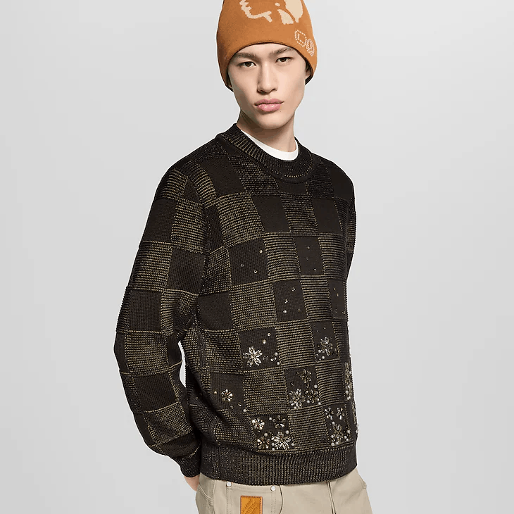 Louis Vuitton Damier Embroidered Long-Sleeved Crewneck Size US M / EU 48-50 / 2 - 2 Thumbnail
