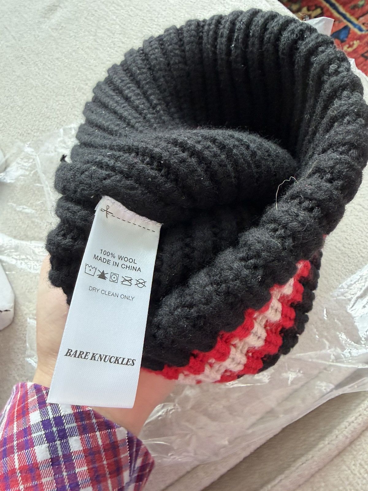 Bare Knuckles Bare Knuckles Beanie Black Red Stripe OS Size ONE SIZE - 3 Thumbnail