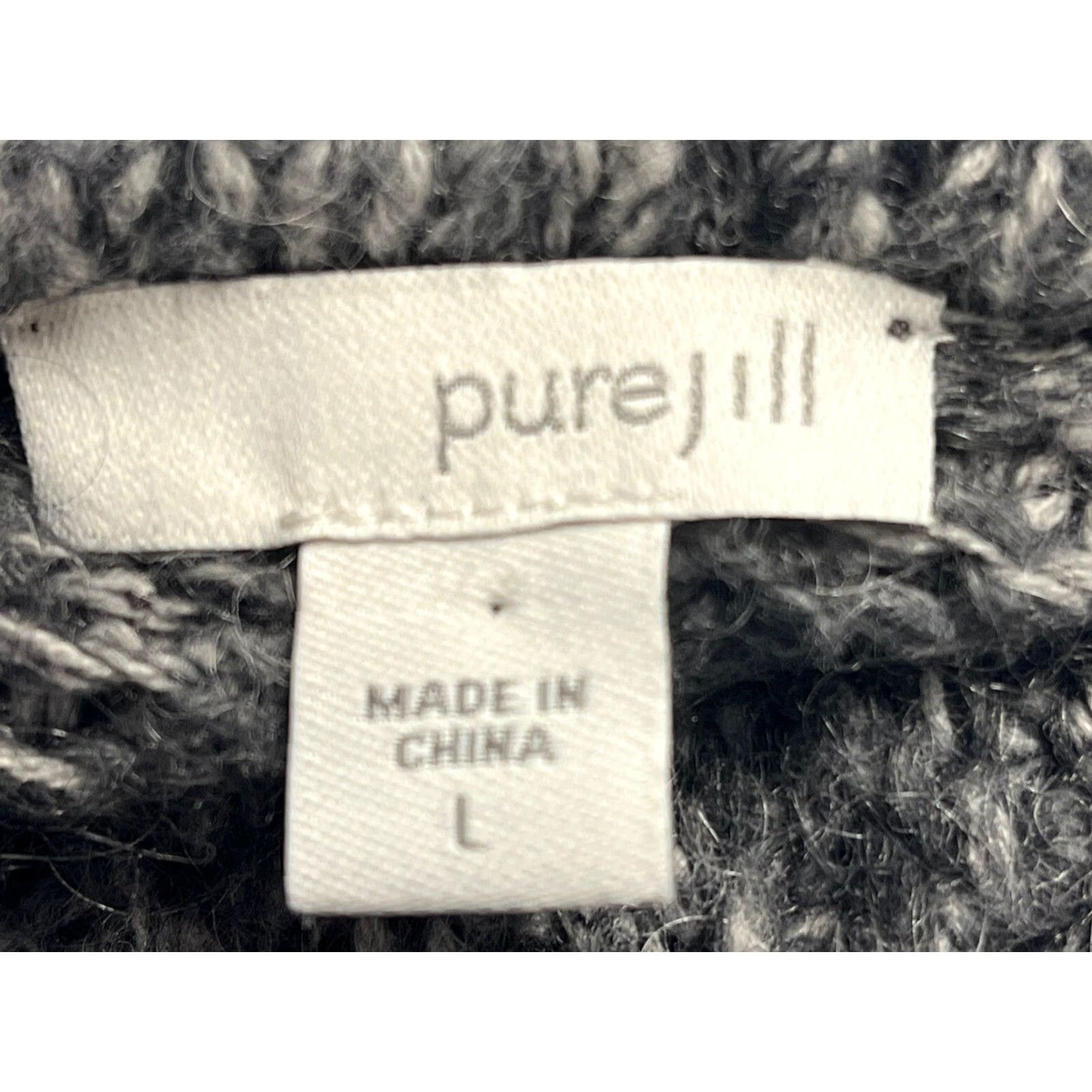 J. Jill VINTAGE J. Jill Cardigan Sweater Sz L Gray Knit Lagenlook Pocket Tunic Size L / US 10 / IT 46 - 5 Thumbnail