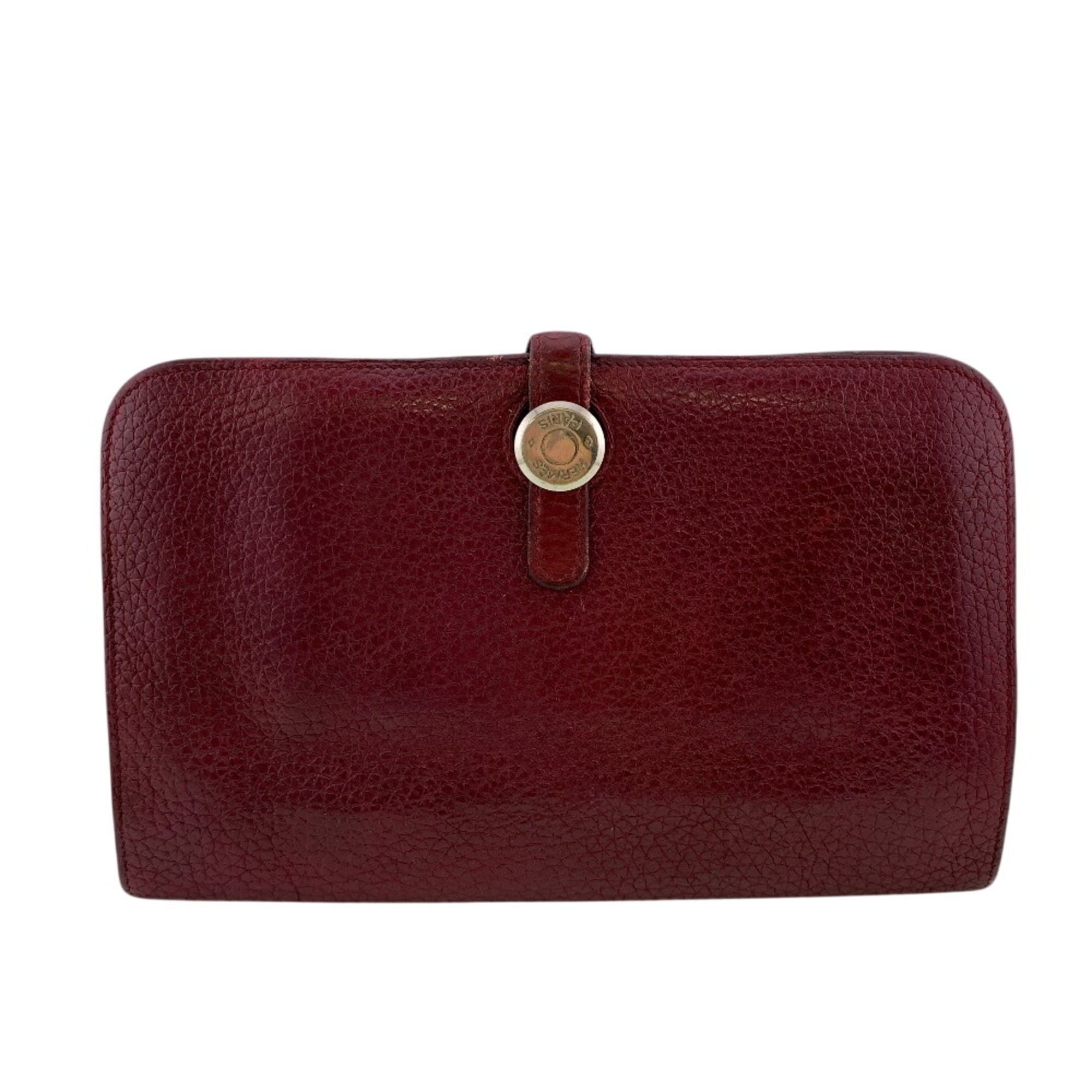 Hermes HERMES Dogon GM Bi-fold Flap Long Wallet, Red Size ONE SIZE - 1 Thumbnail