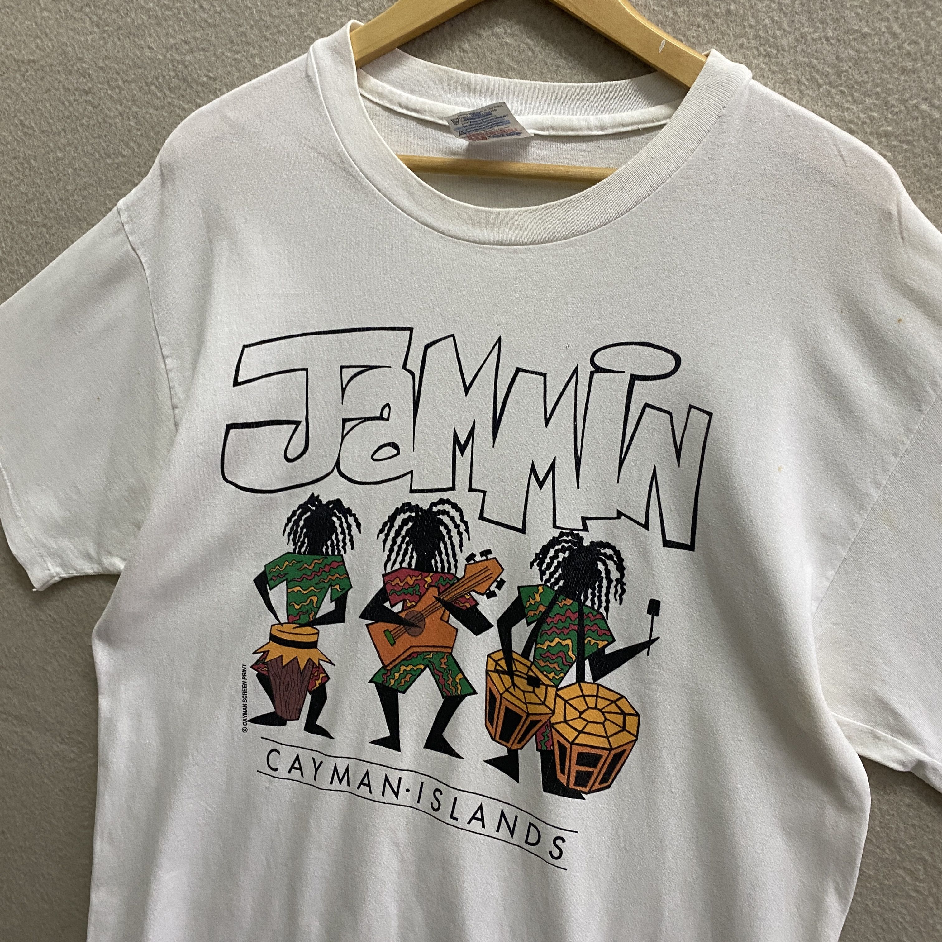 If Six Was Nine × Le Grande Bleu (L.G.B.) × Vintage Vintage 90's Cayman Island Jammin Tshirt Size US L / EU 52-54 / 3 - 3 Thumbnail