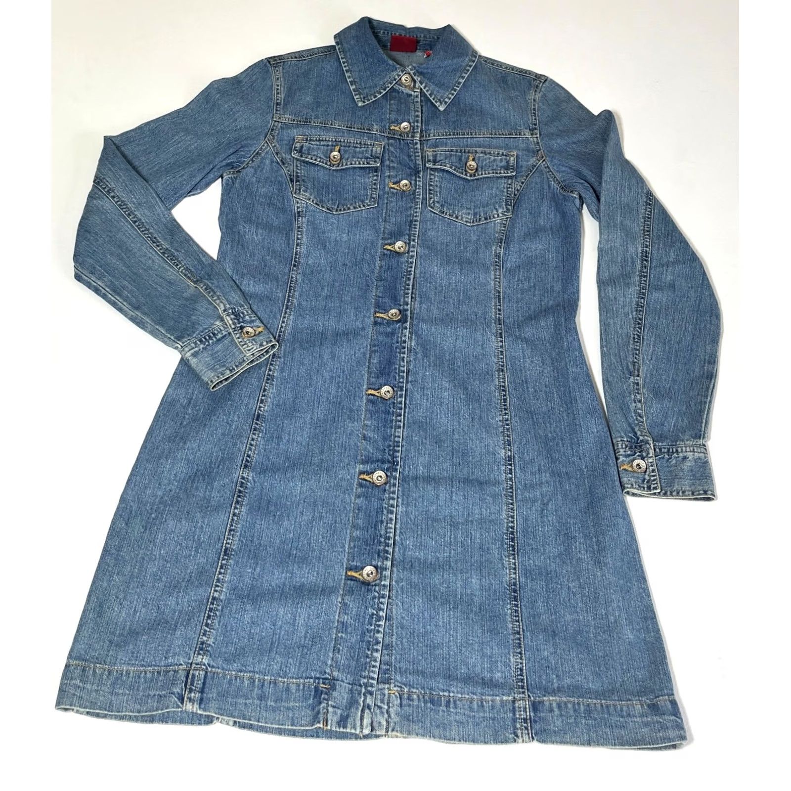 Gap VINTAGE GAP Women’s Denim Dress Blue 4 Jeans Pockets 90s City Classic Jacket Dress Womens Size 27" / US 4 / IT 40 - 4 Thumbnail