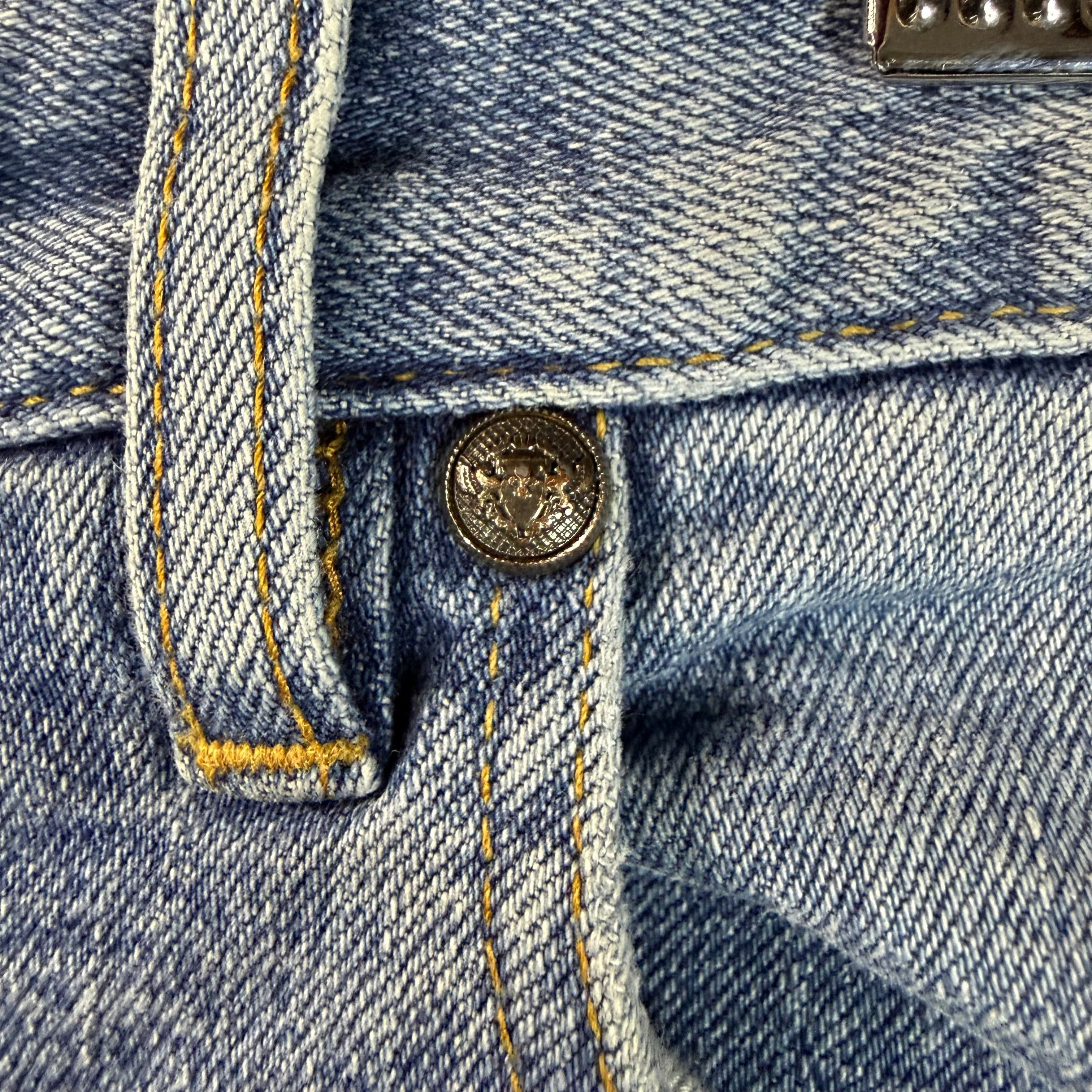Balmain Balmain Distressed Motto Blue Jeans Size 29 Size US 29 - 5 Thumbnail