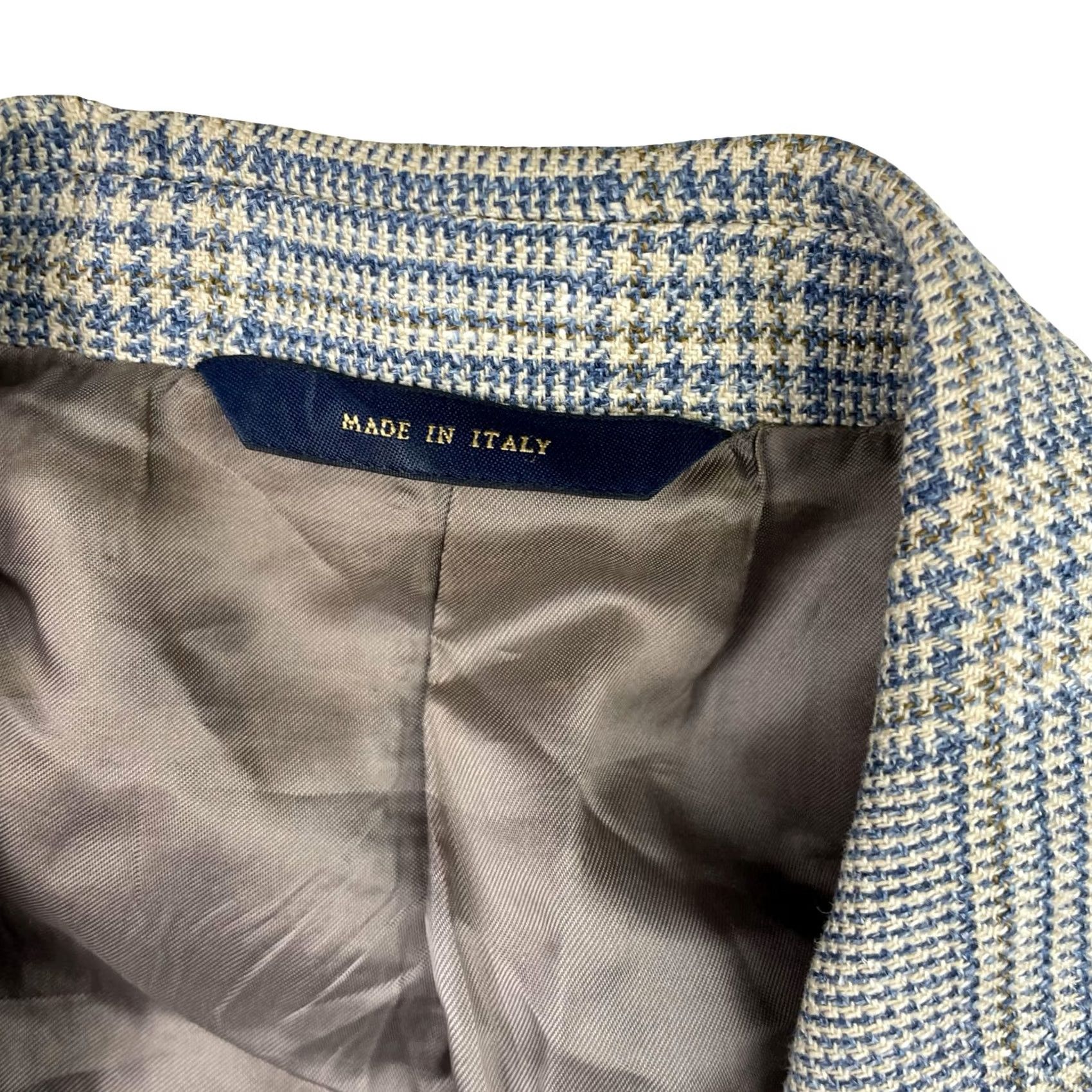Brooks Brothers Brooks Brothers Men's Wool/Silk/Linen Blazer Blue/Gray Houndstooth Italy 41S Size 42R - 4 Thumbnail