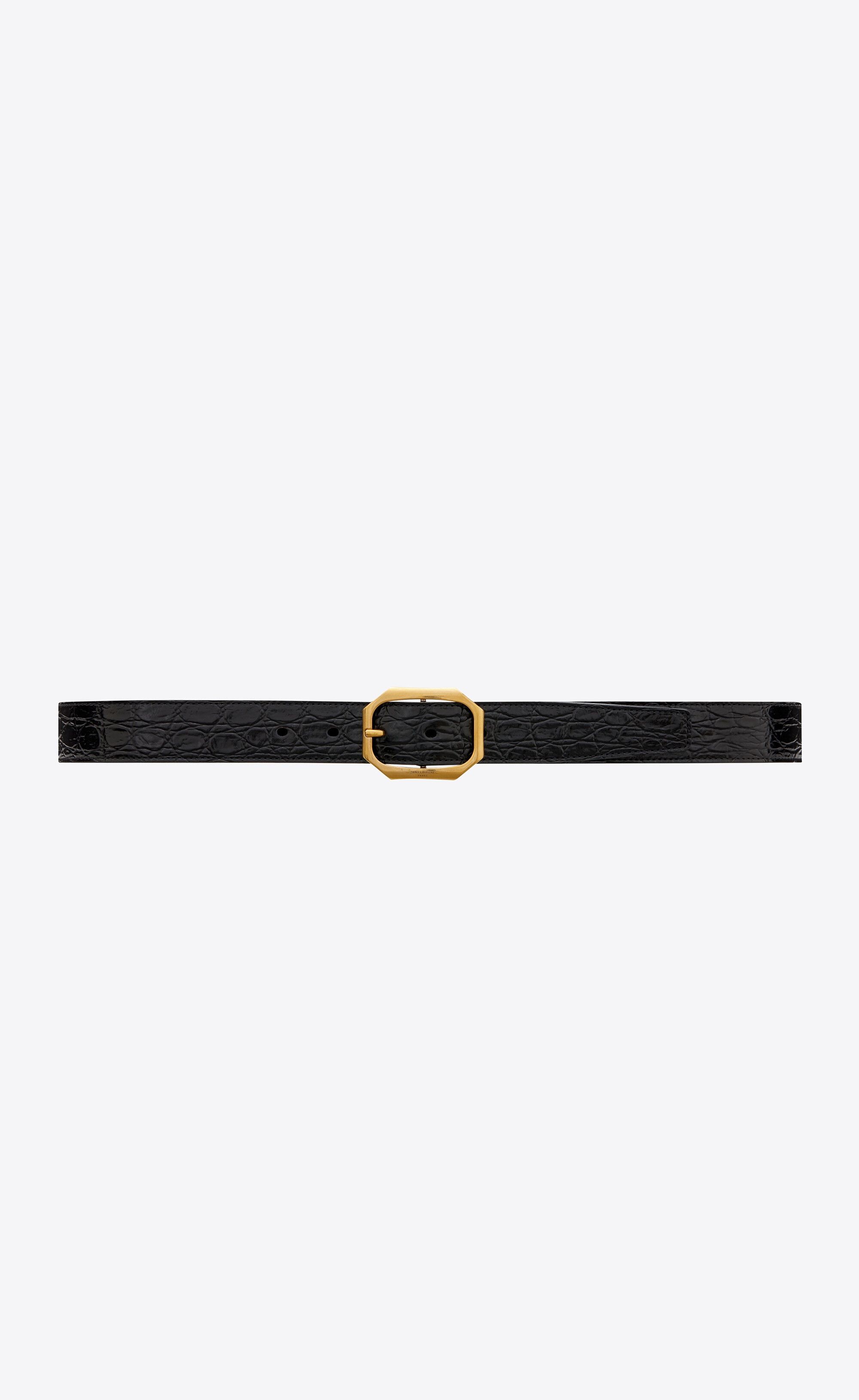 Saint Laurent Paris o1bcso1str1224 Size: 85 /Framo buckle Belt In in Black Size ONE SIZE - 1 Thumbnail