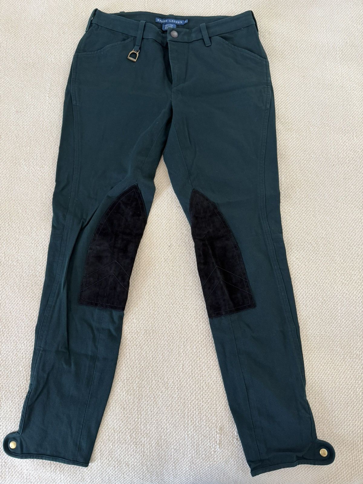 Polo Ralph Lauren Ralph Lauren Hunter Green Equestrian PantsSuede Patches Size 27" / US 4 / IT 40 - 2 Thumbnail