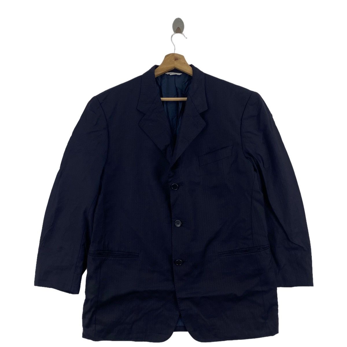 Vintage Vintage NINA RICCI Plain Navy Blazer Coat Size US M / EU 48-50 / 2 - 1 Thumbnail