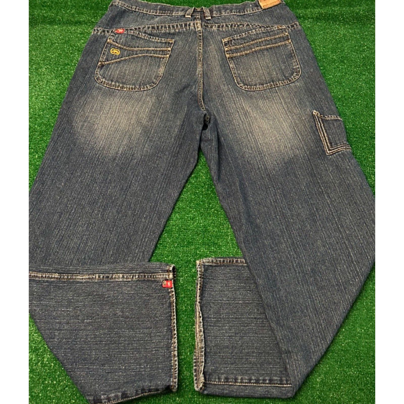 Ecko Unltd. VINTAGE Ecko Unltd Baggy Jeans Hip Hop Skater Grunge VTG Mens Sz 36 Blue Denim 36x33 Wide-Leg Pockets Size US 36 / EU 52 - 6 Thumbnail