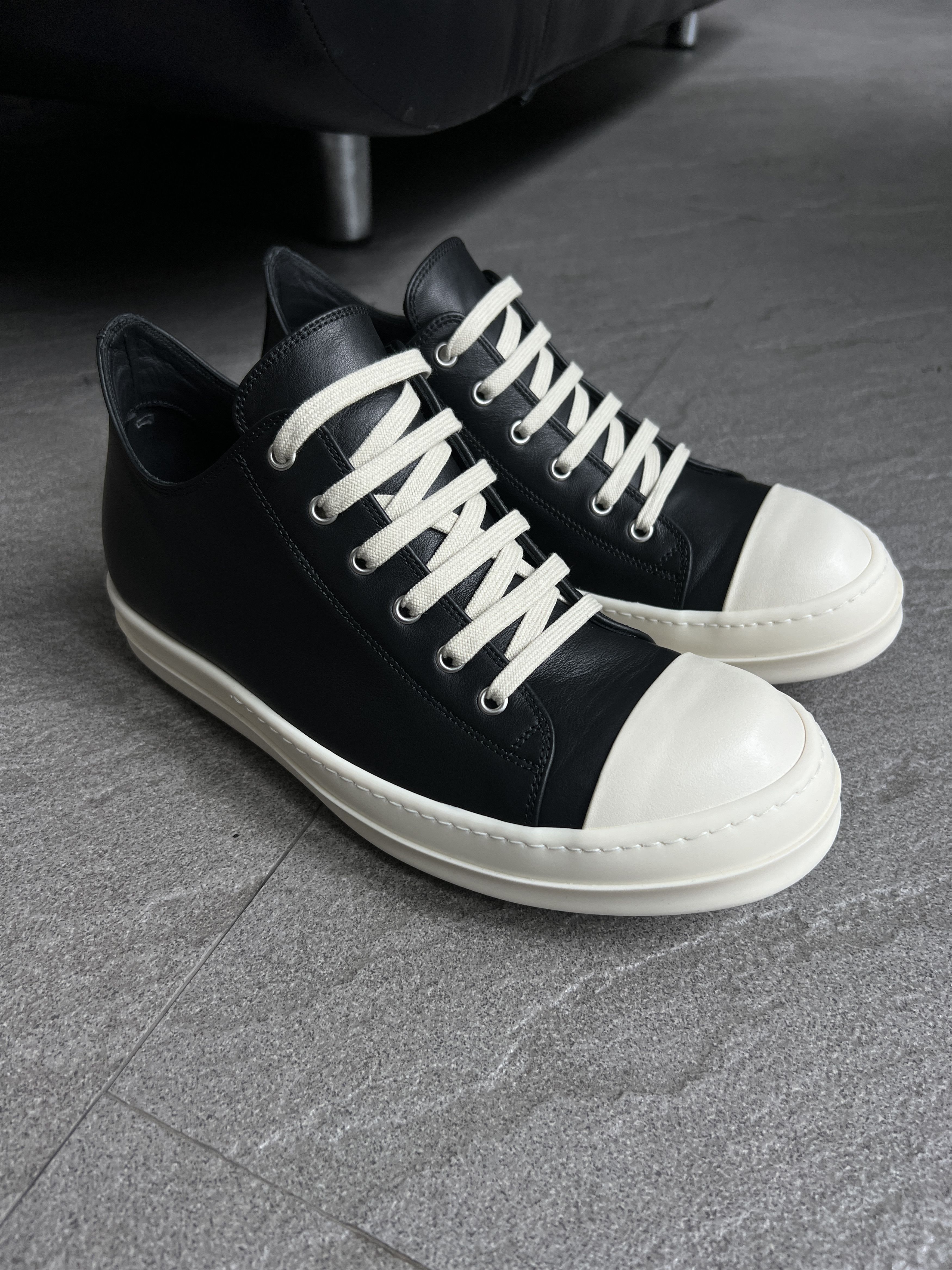 Rick Owens Rick Owens Ramones Low Sneakers Black Milk EU43 New w/ Box Size US 10 / EU 43 - 3 Thumbnail